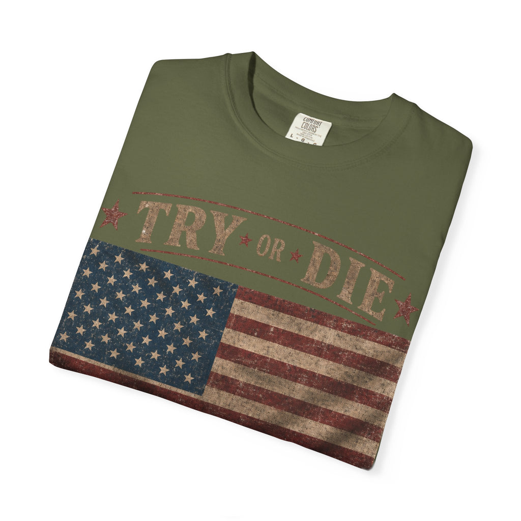 Try or Die USA Vintage Flag T-Shirt