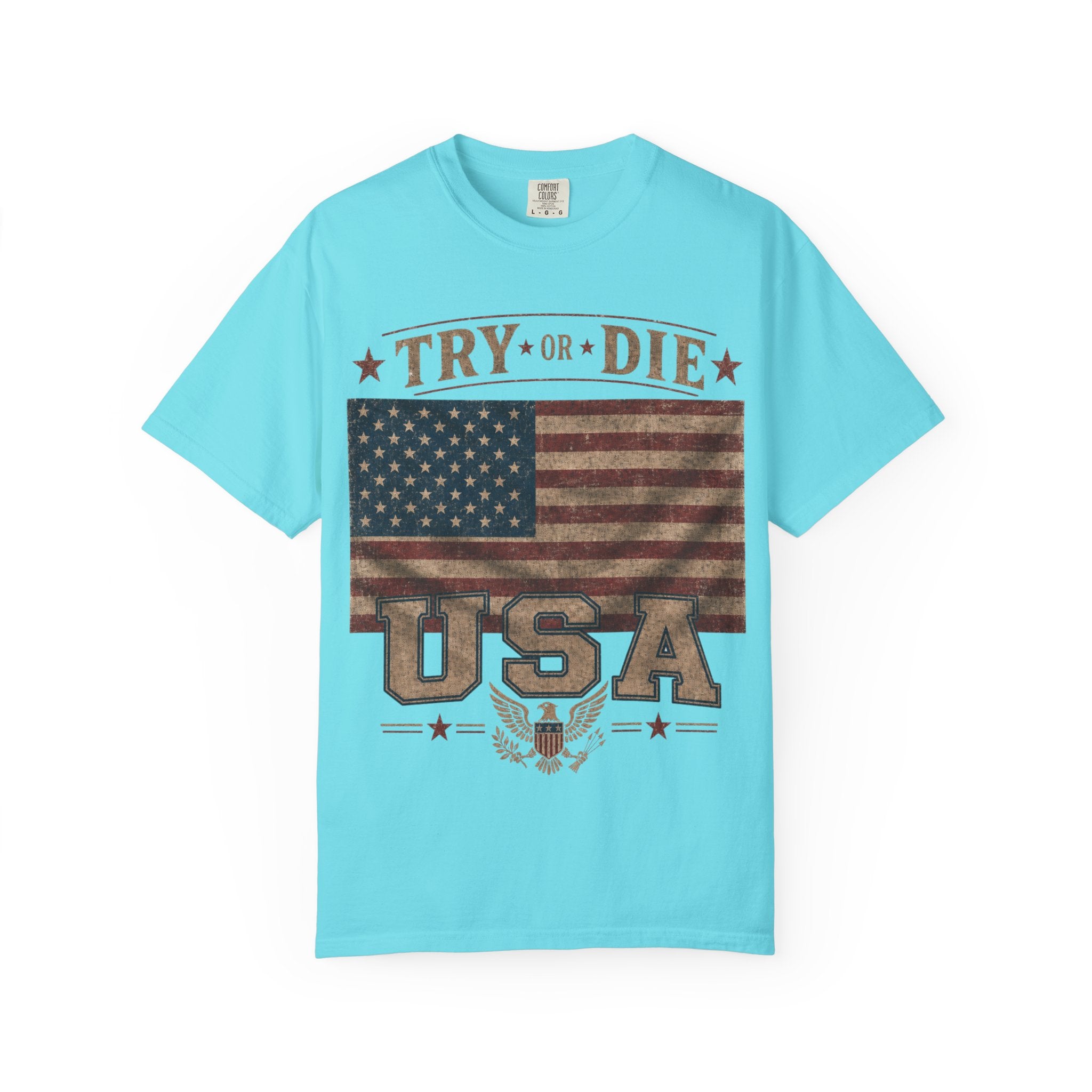 Try or Die USA Vintage Flag T-Shirt