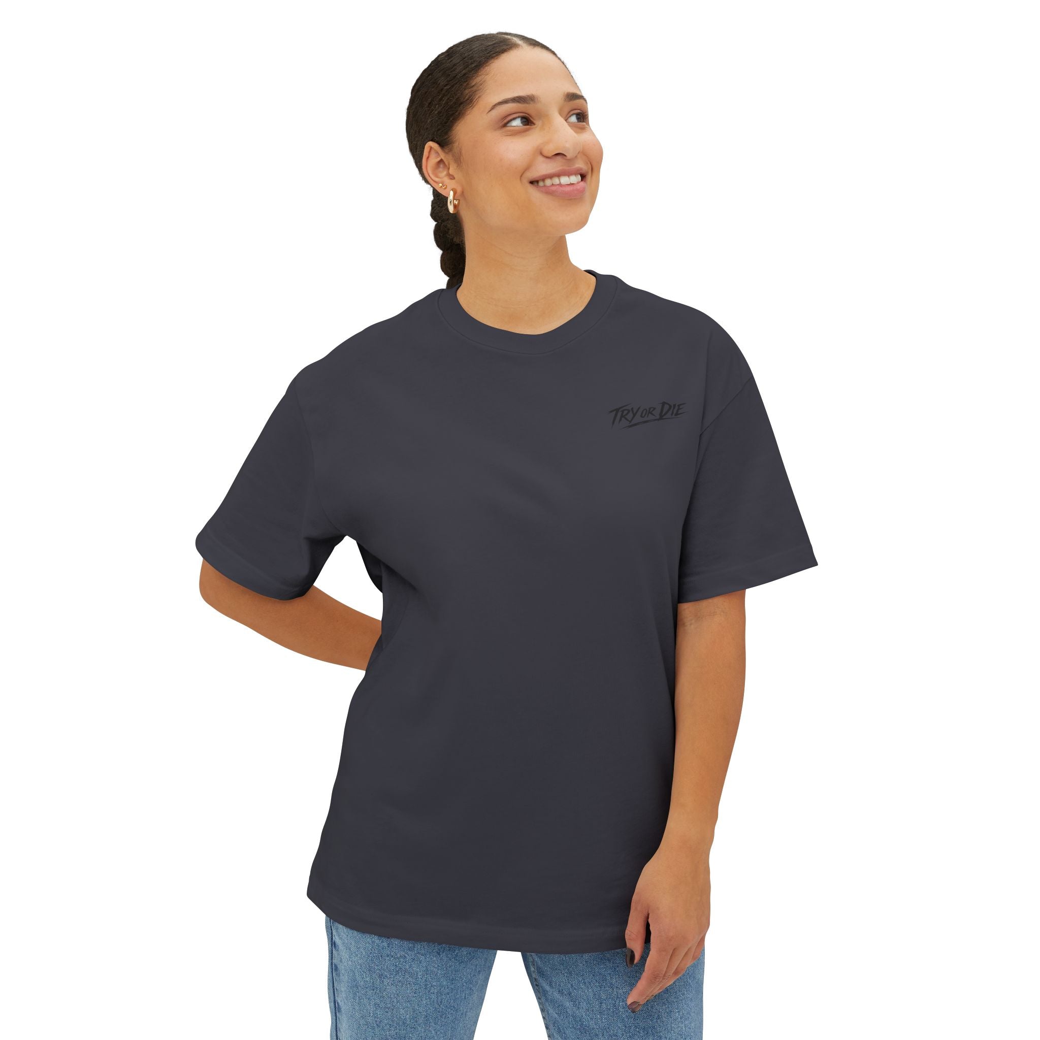 Oversized Graphic T-Shirt - 'Try or Die'