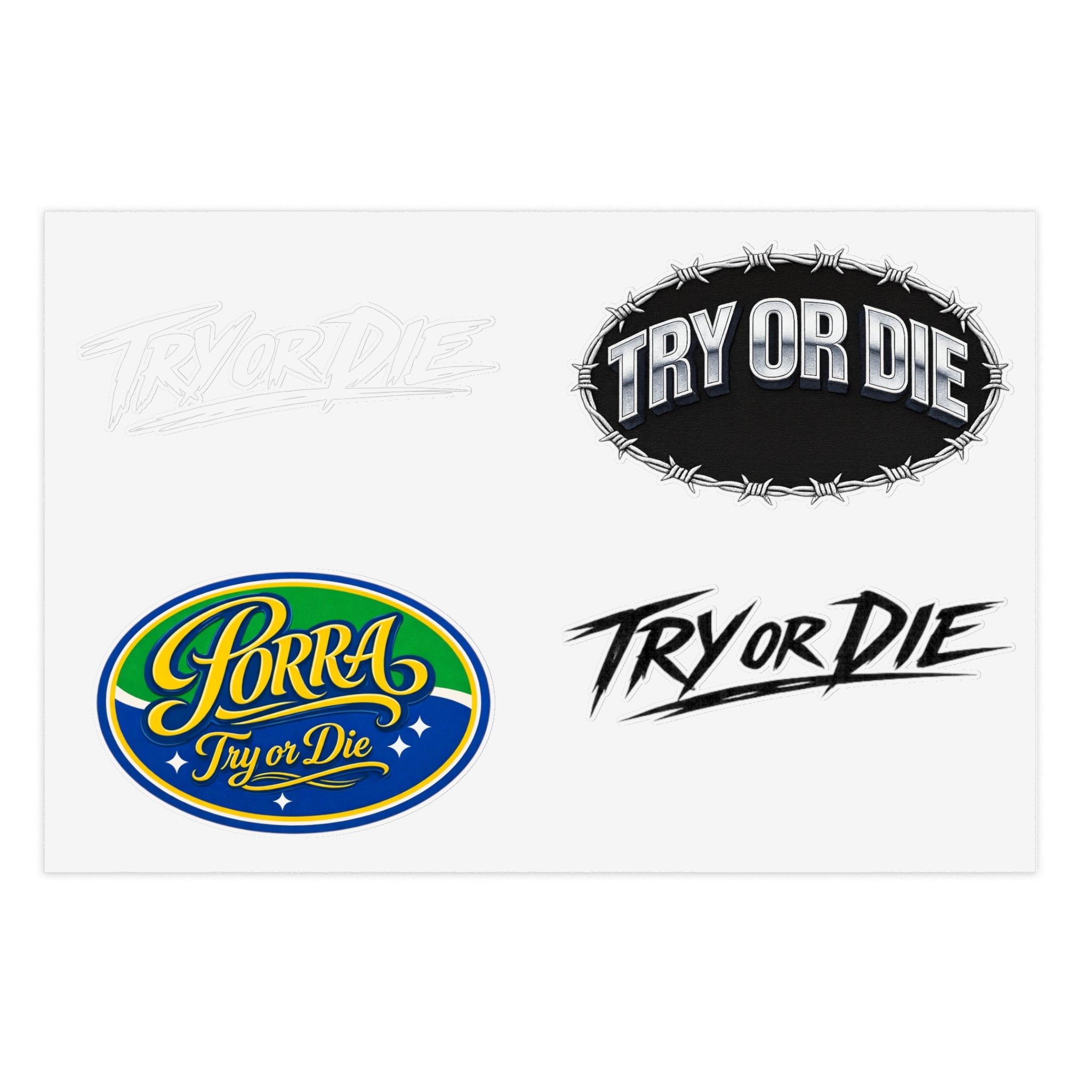 Try Or Die Logo Decals Sticker Sheet (4-Pack)