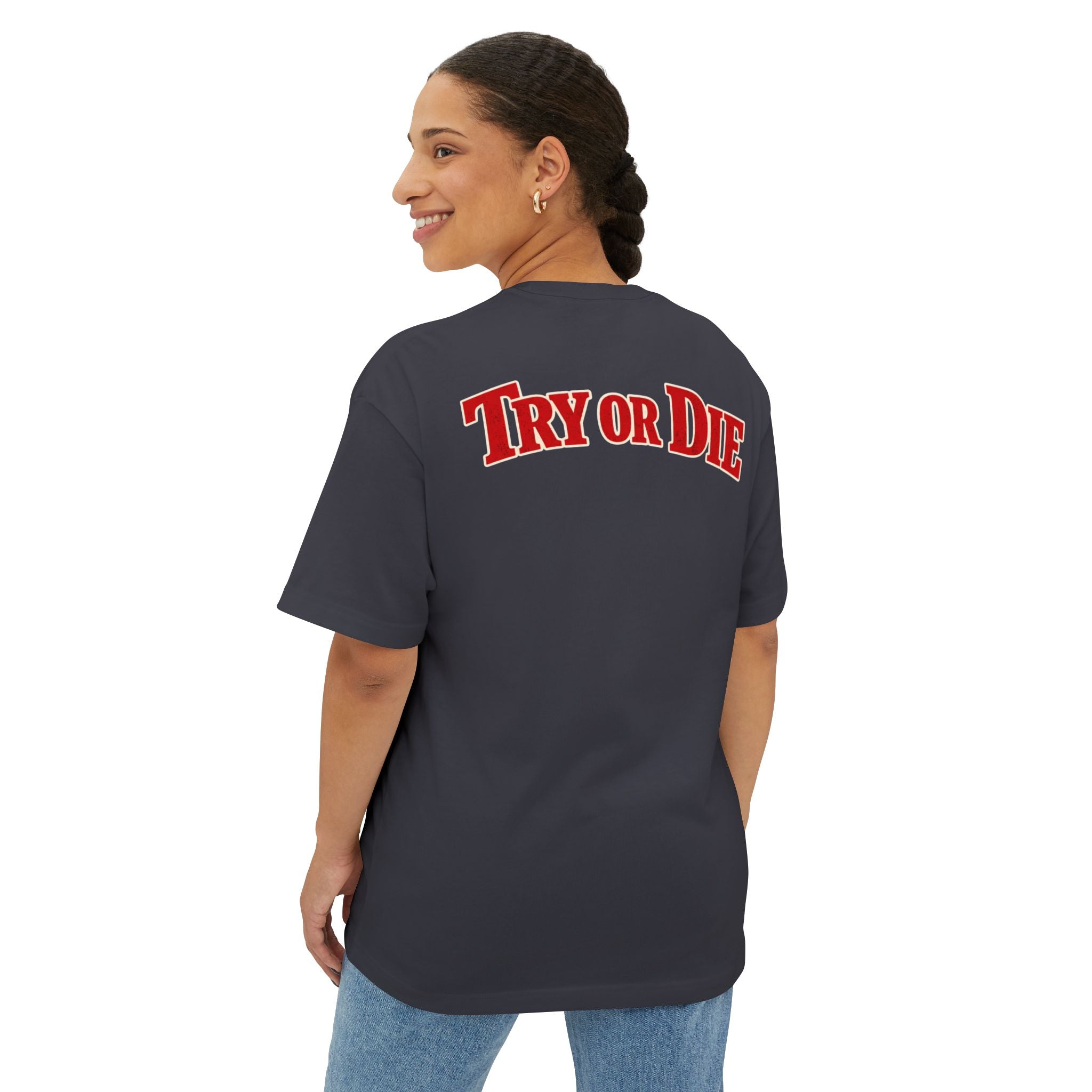 Vintage Try or Die Graphic T-Shirt "Hard Training, Easy Fight"