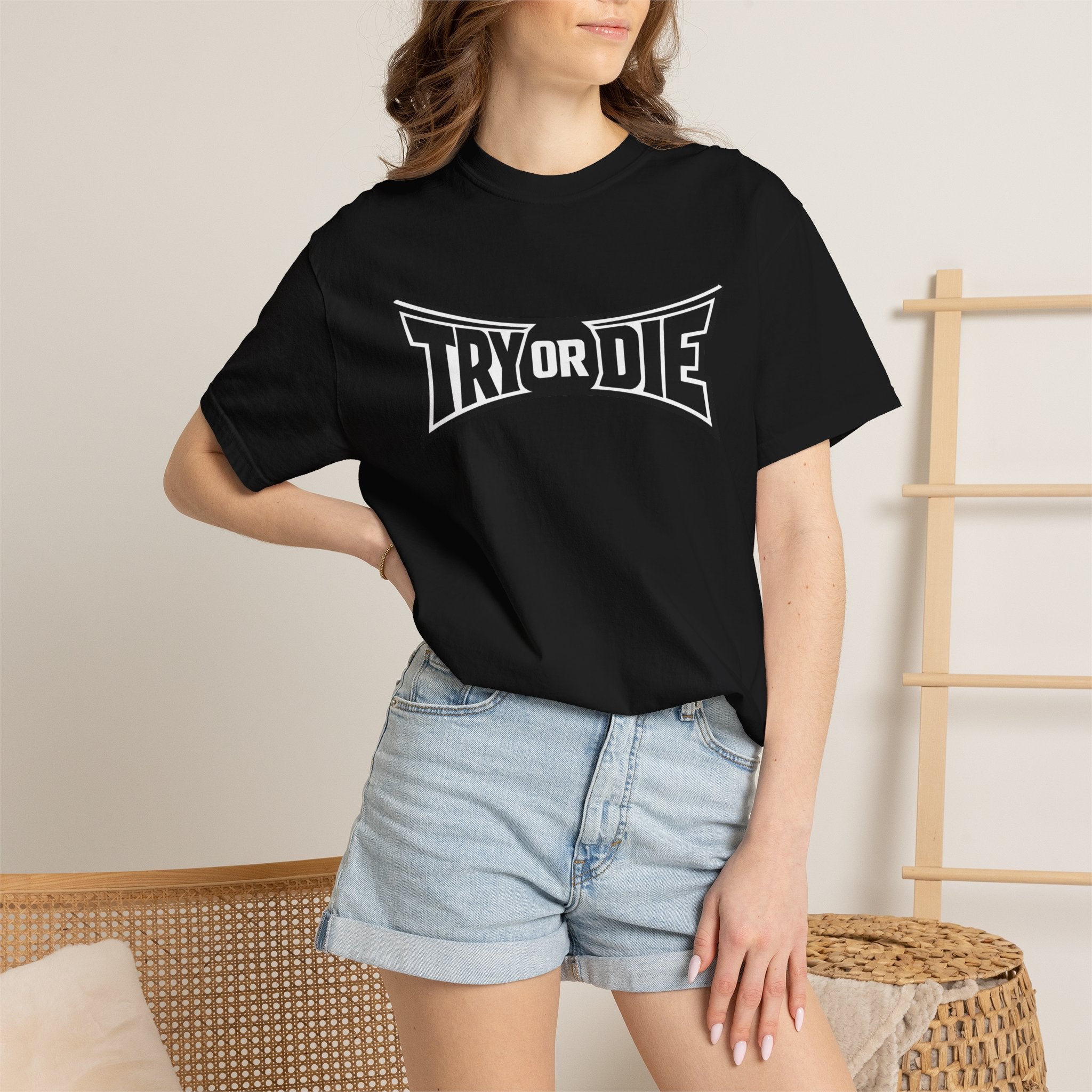 Try or Die Bold Retro Logo Tee