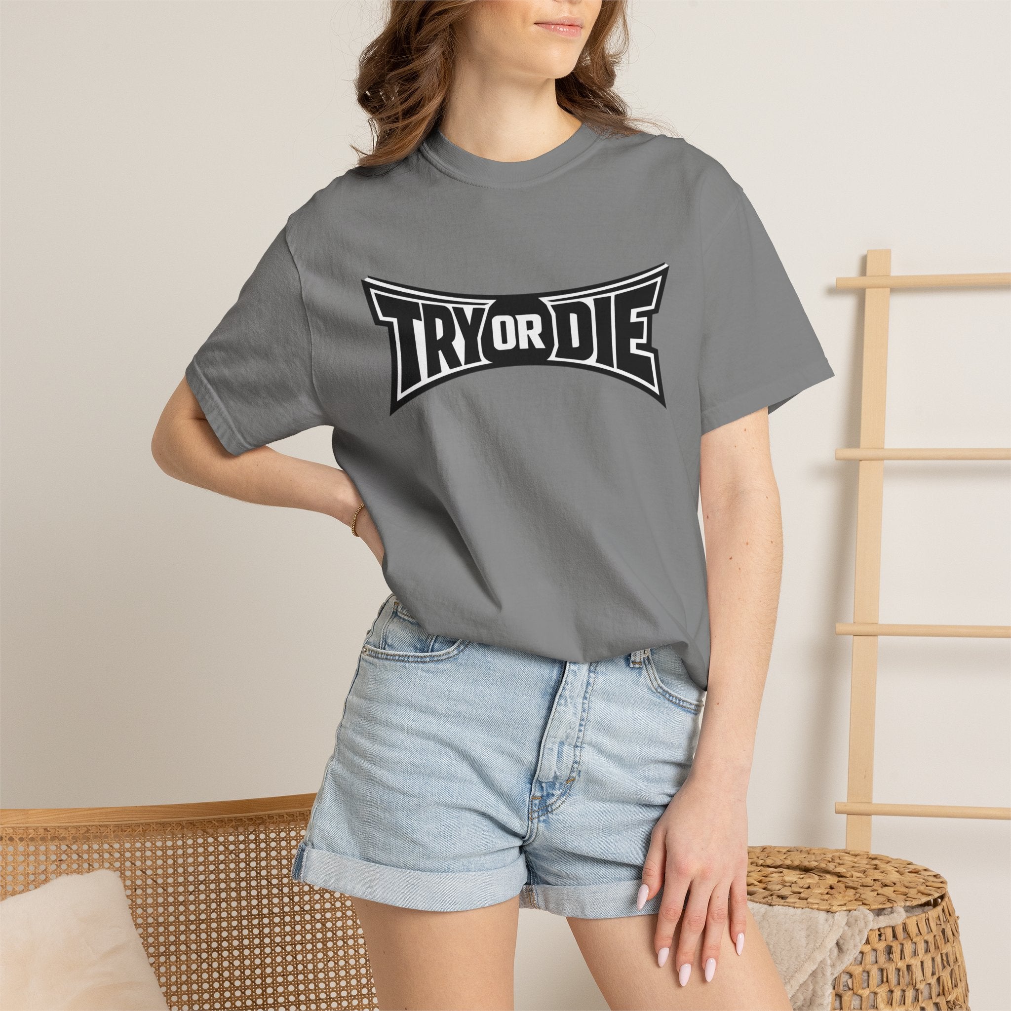 Try or Die Bold Retro Logo Tee