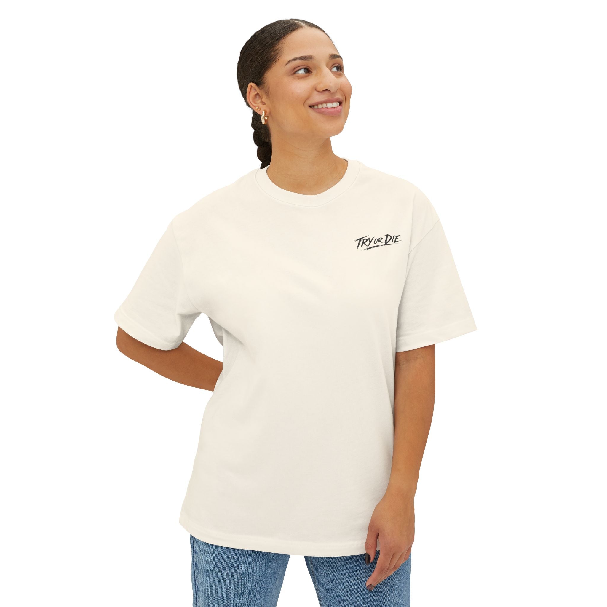 Oversized Graphic T-Shirt - 'Try or Die'