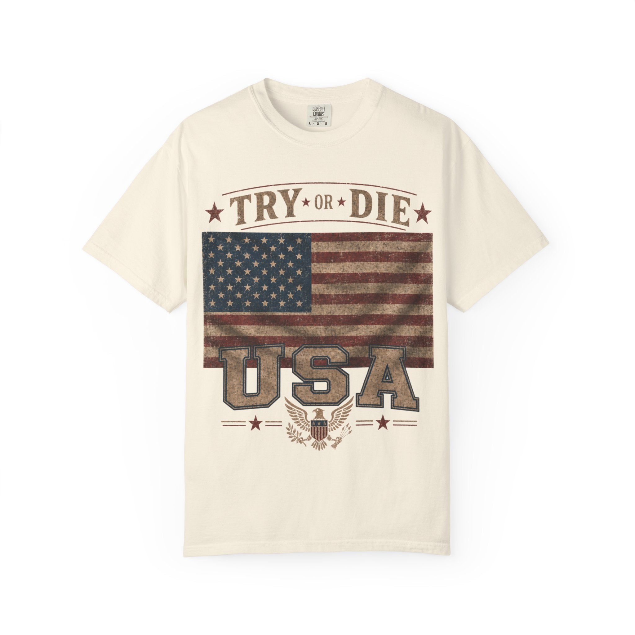 Try or Die USA Vintage Flag T-Shirt
