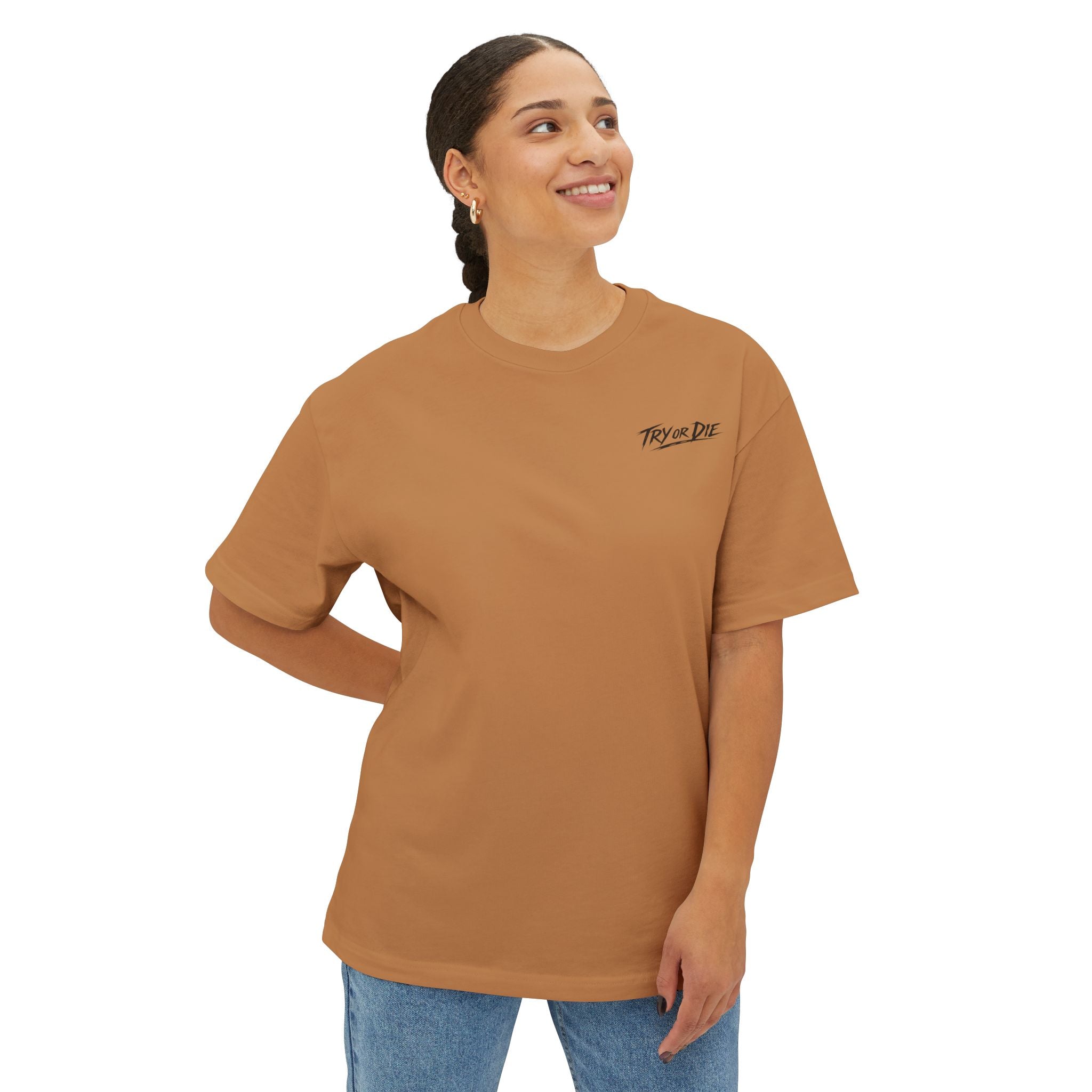 Oversized Graphic T-Shirt - 'Try or Die'