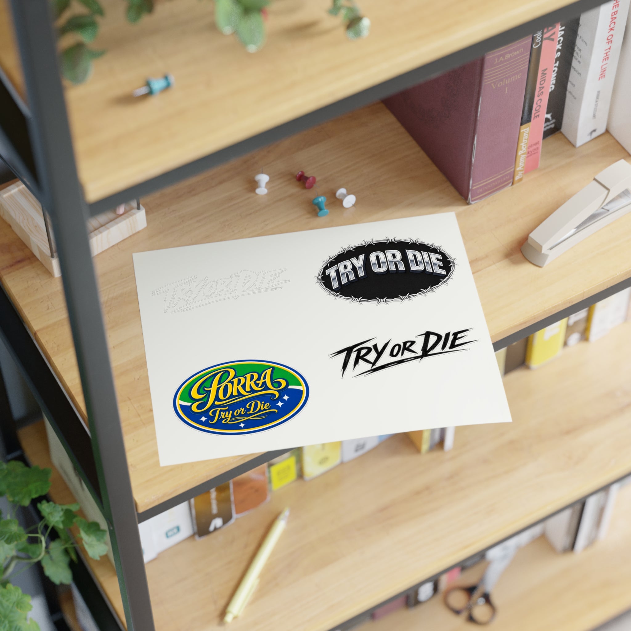 Try Or Die Logo Decals Sticker Sheet (4-Pack)