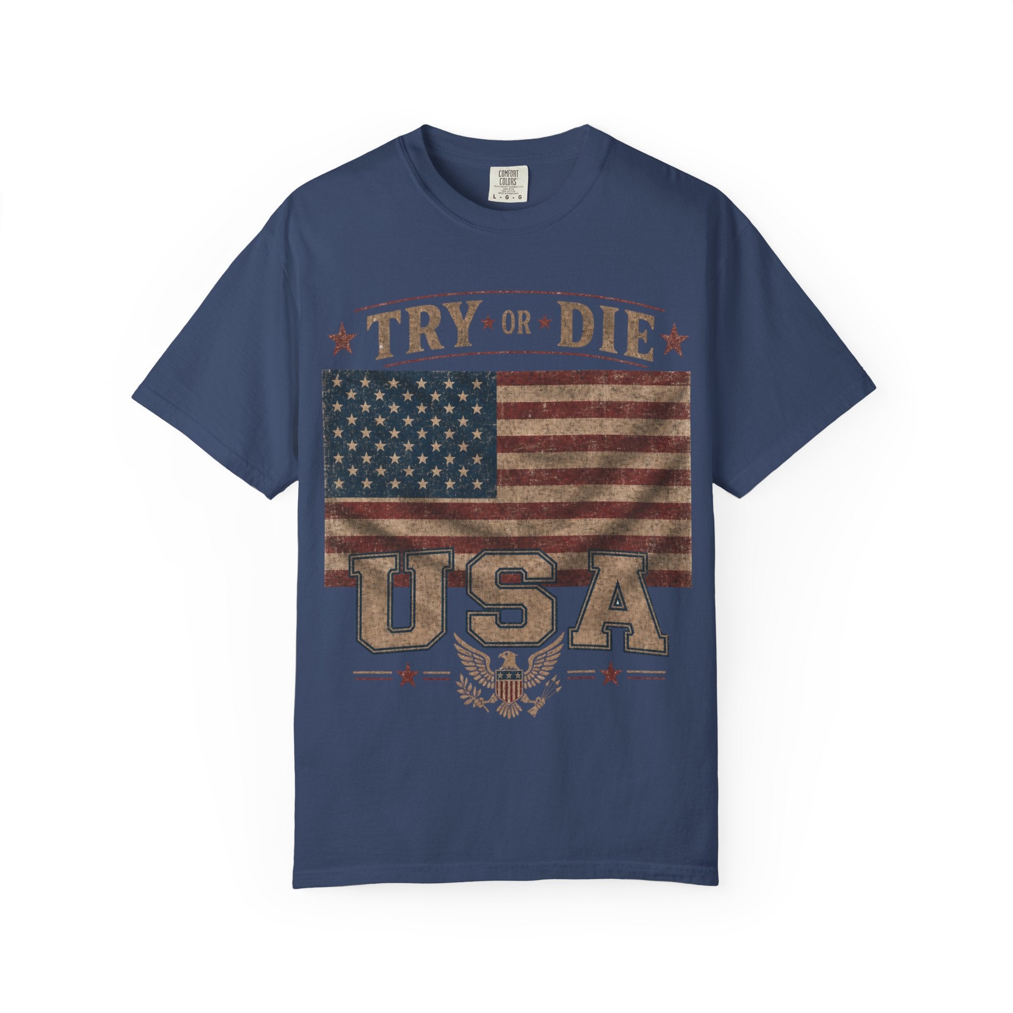Try or Die USA Vintage Flag T-Shirt