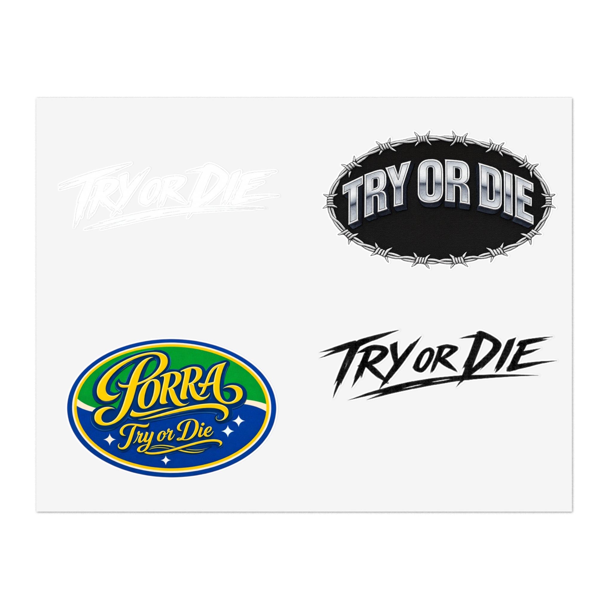 Try Or Die Logo Decals Sticker Sheet (4-Pack)