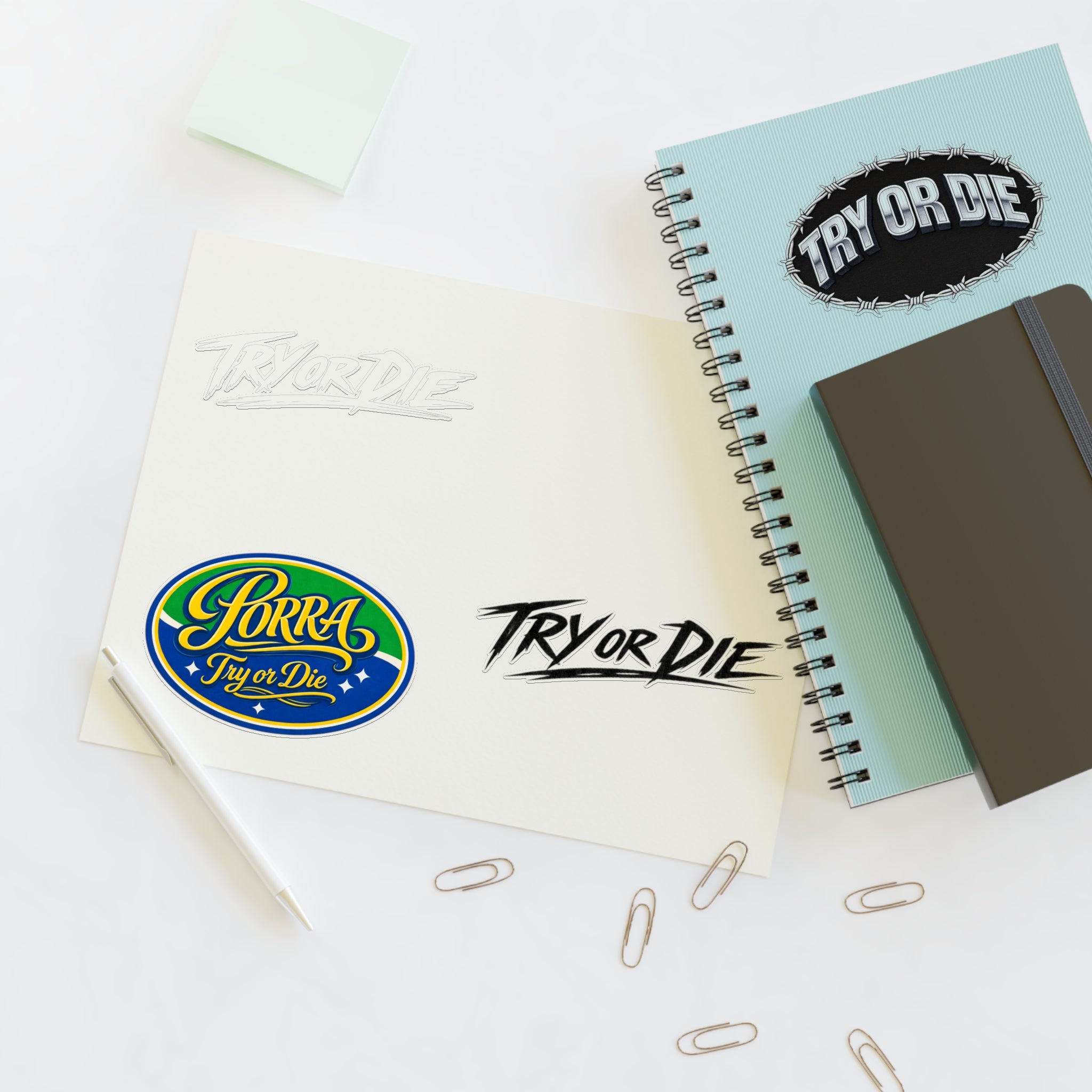Try Or Die Logo Decals Sticker Sheet (4-Pack)