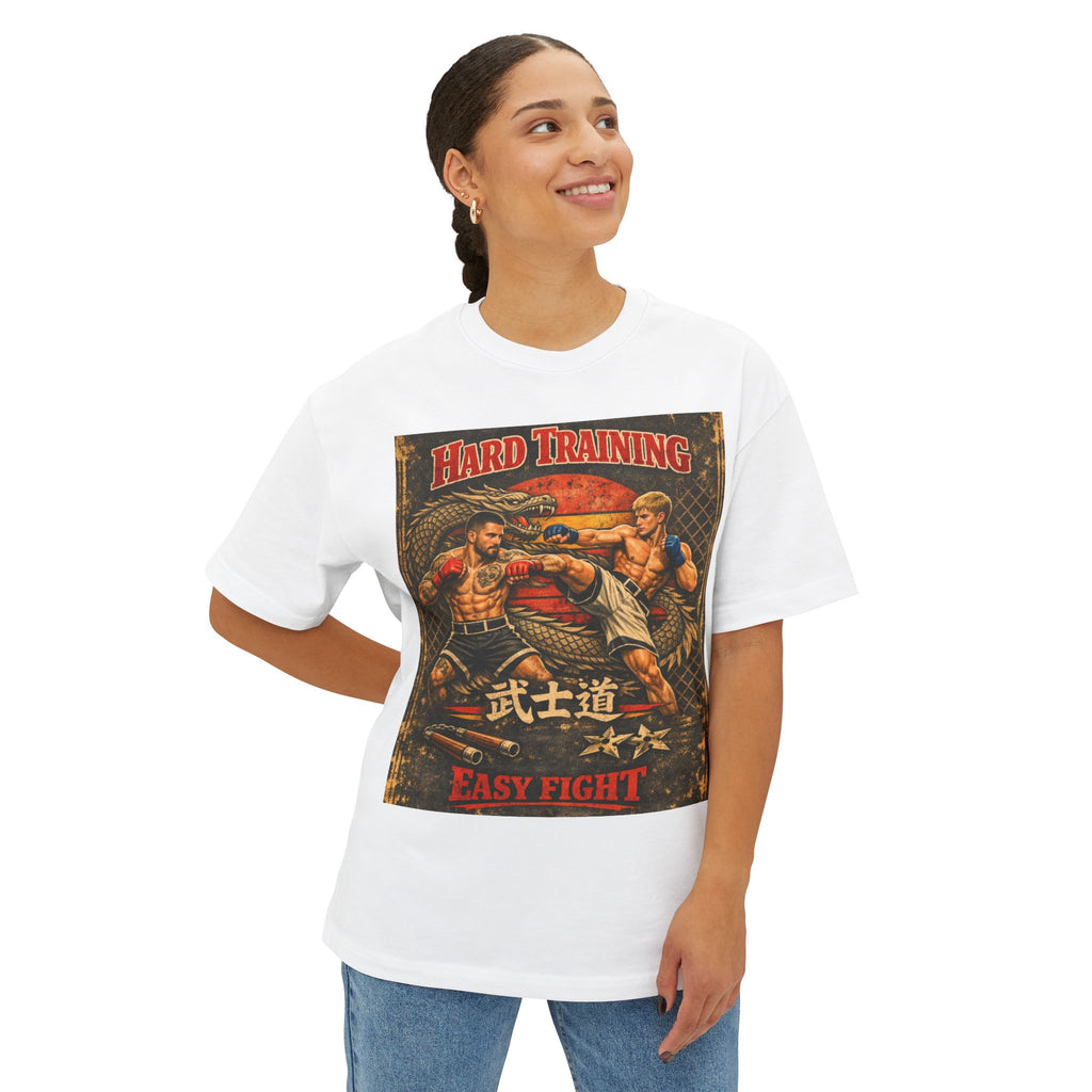Vintage Try or Die Graphic T-Shirt "Hard Training, Easy Fight"