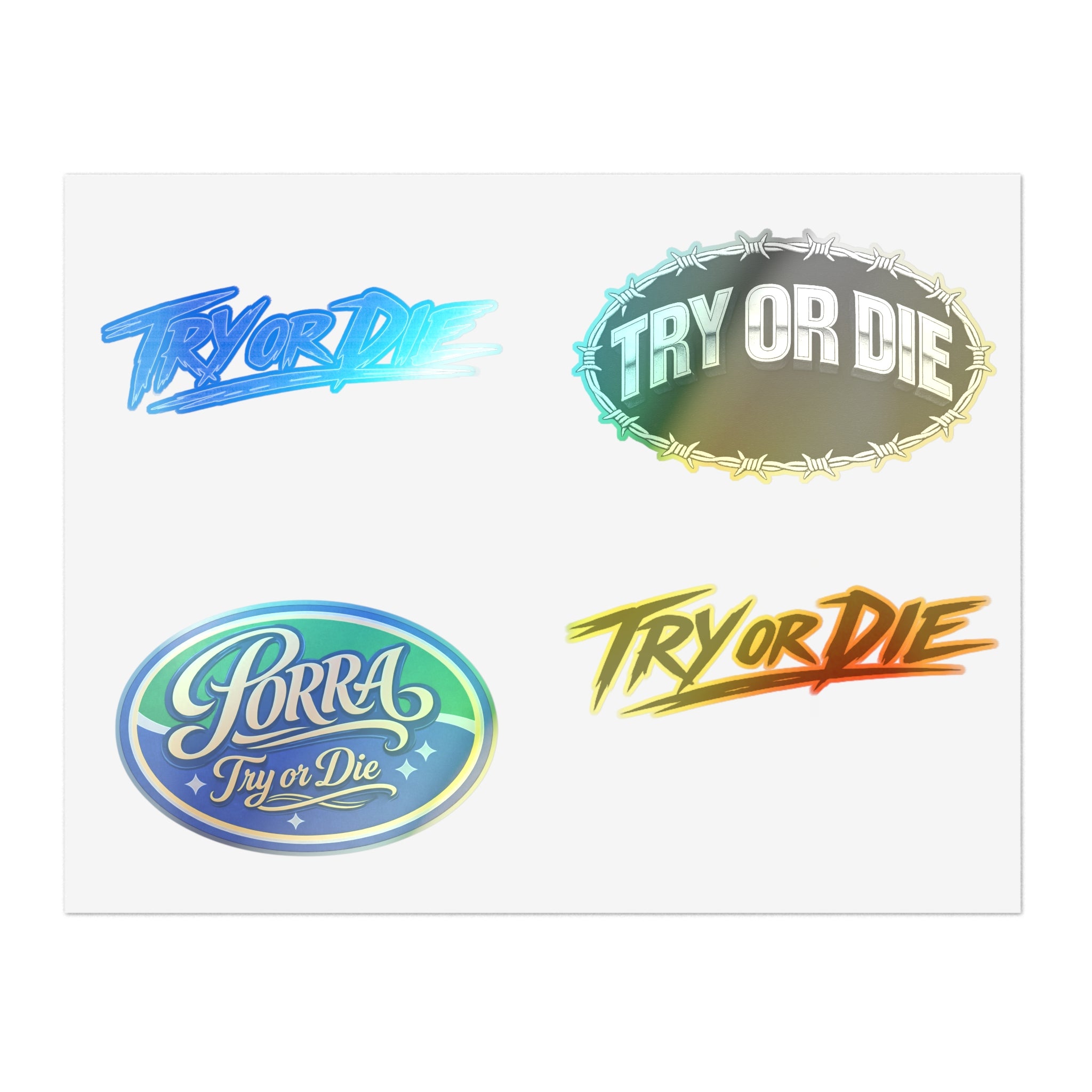 Try Or Die Logo Decals Sticker Sheet (4-Pack)