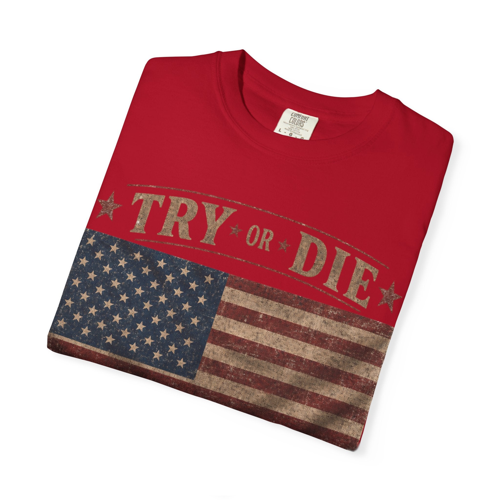 Try or Die USA Vintage Flag T-Shirt