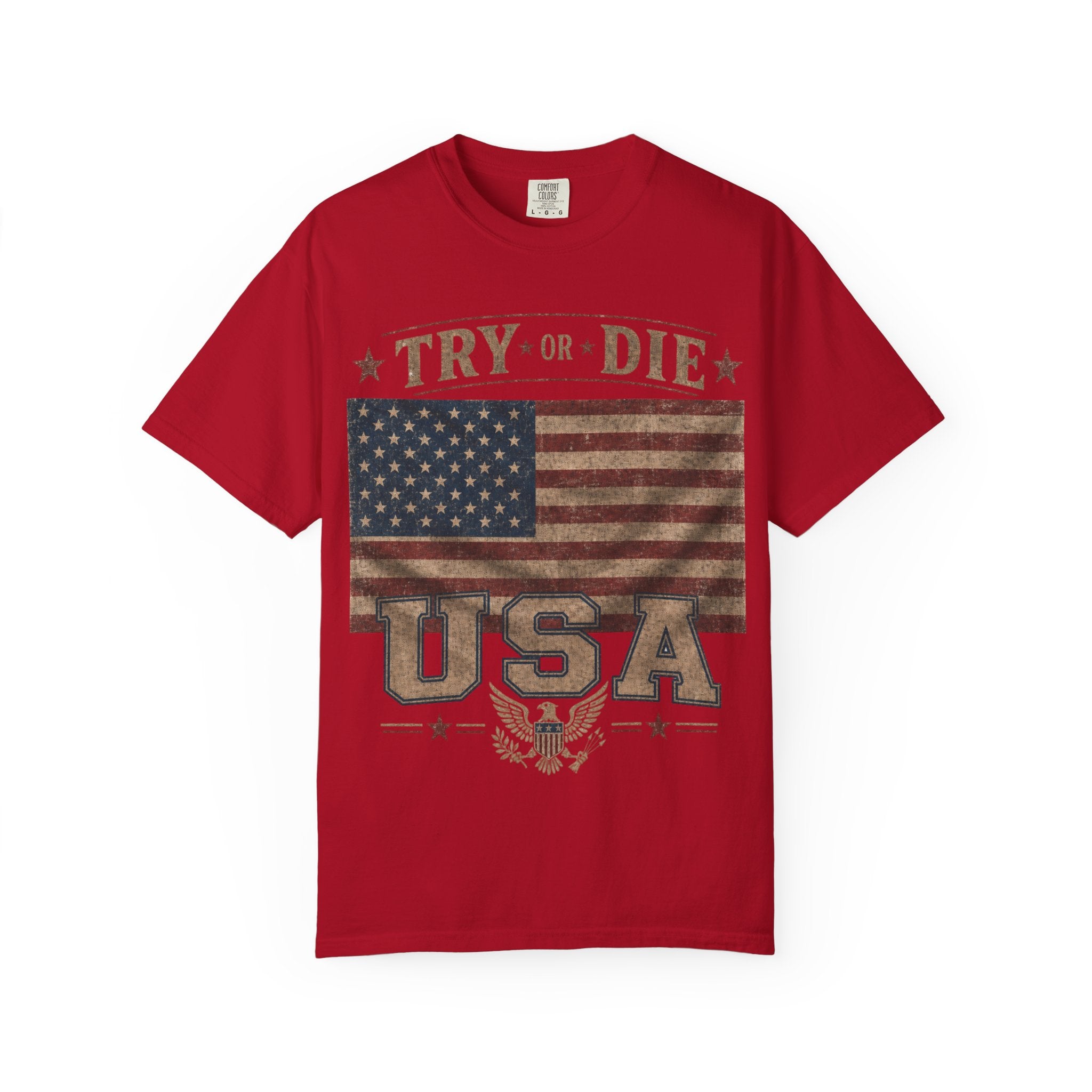 Try or Die USA Vintage Flag T-Shirt