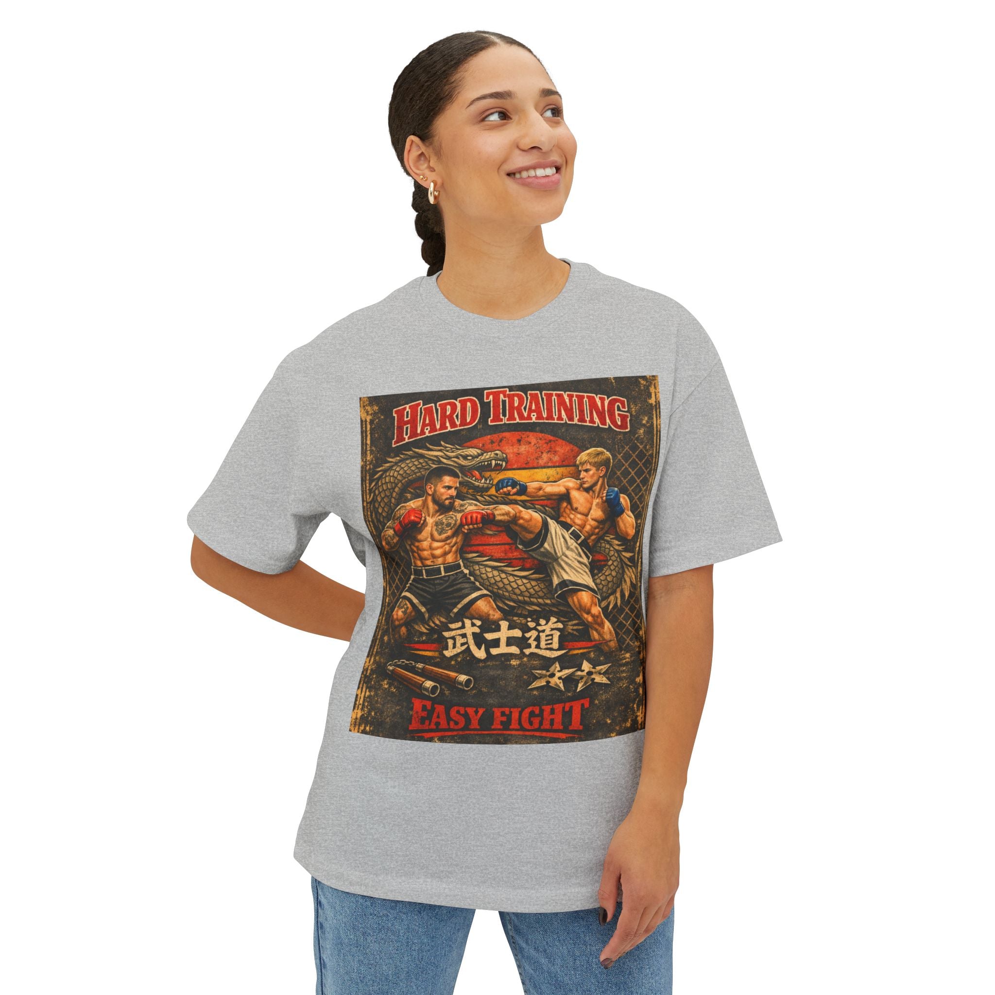 Vintage Try or Die Graphic T-Shirt "Hard Training, Easy Fight"
