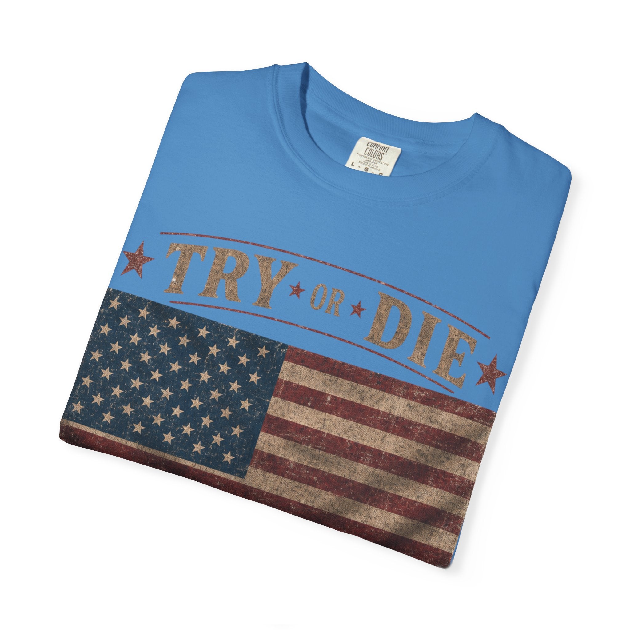 Try or Die USA Vintage Flag T-Shirt