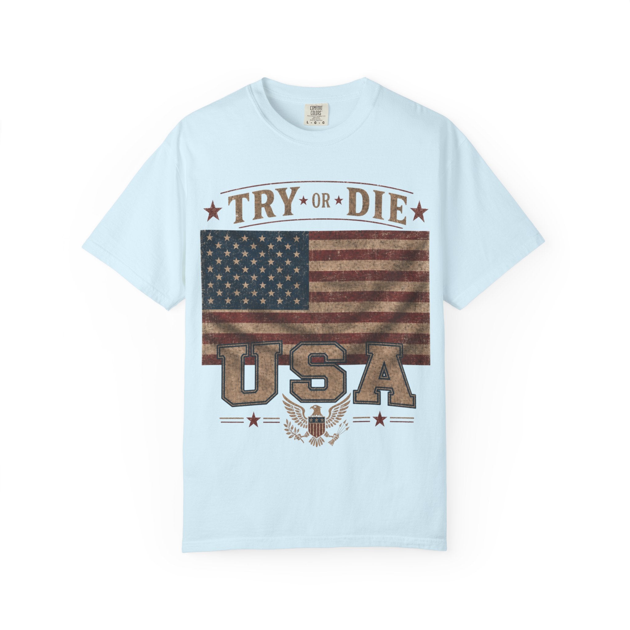 Try or Die USA Vintage Flag T-Shirt