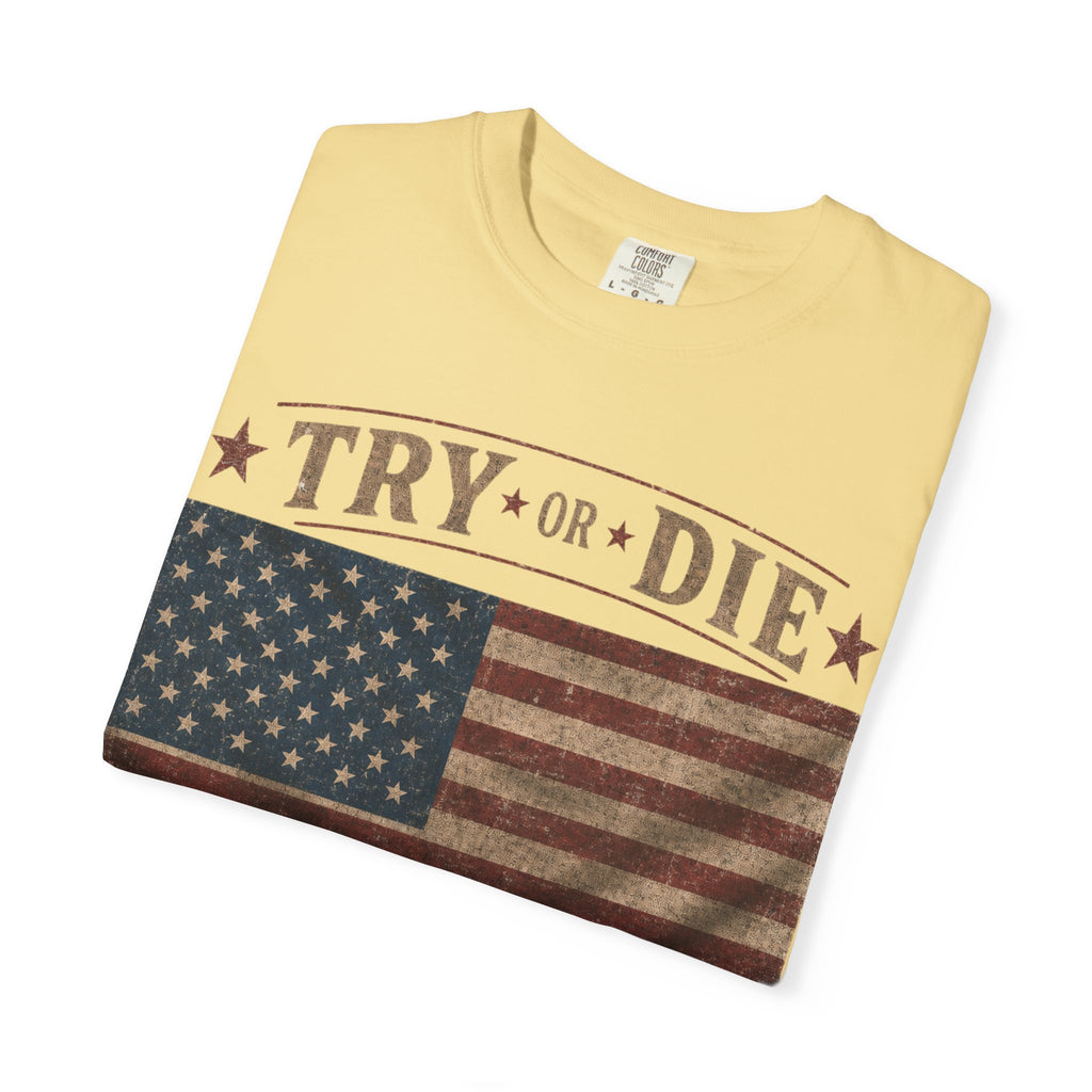 Try or Die USA Vintage Flag T-Shirt
