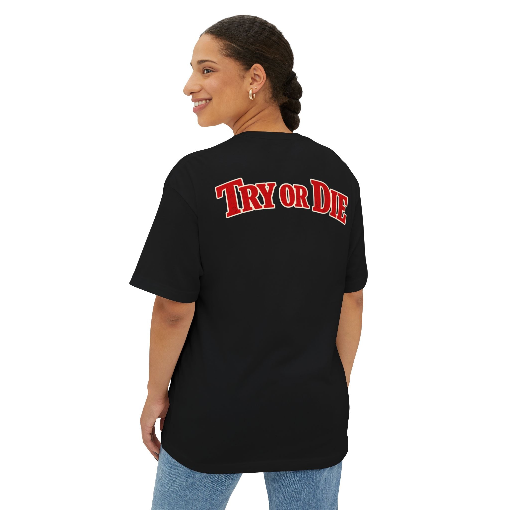 Vintage Try or Die Graphic T-Shirt "Hard Training, Easy Fight"