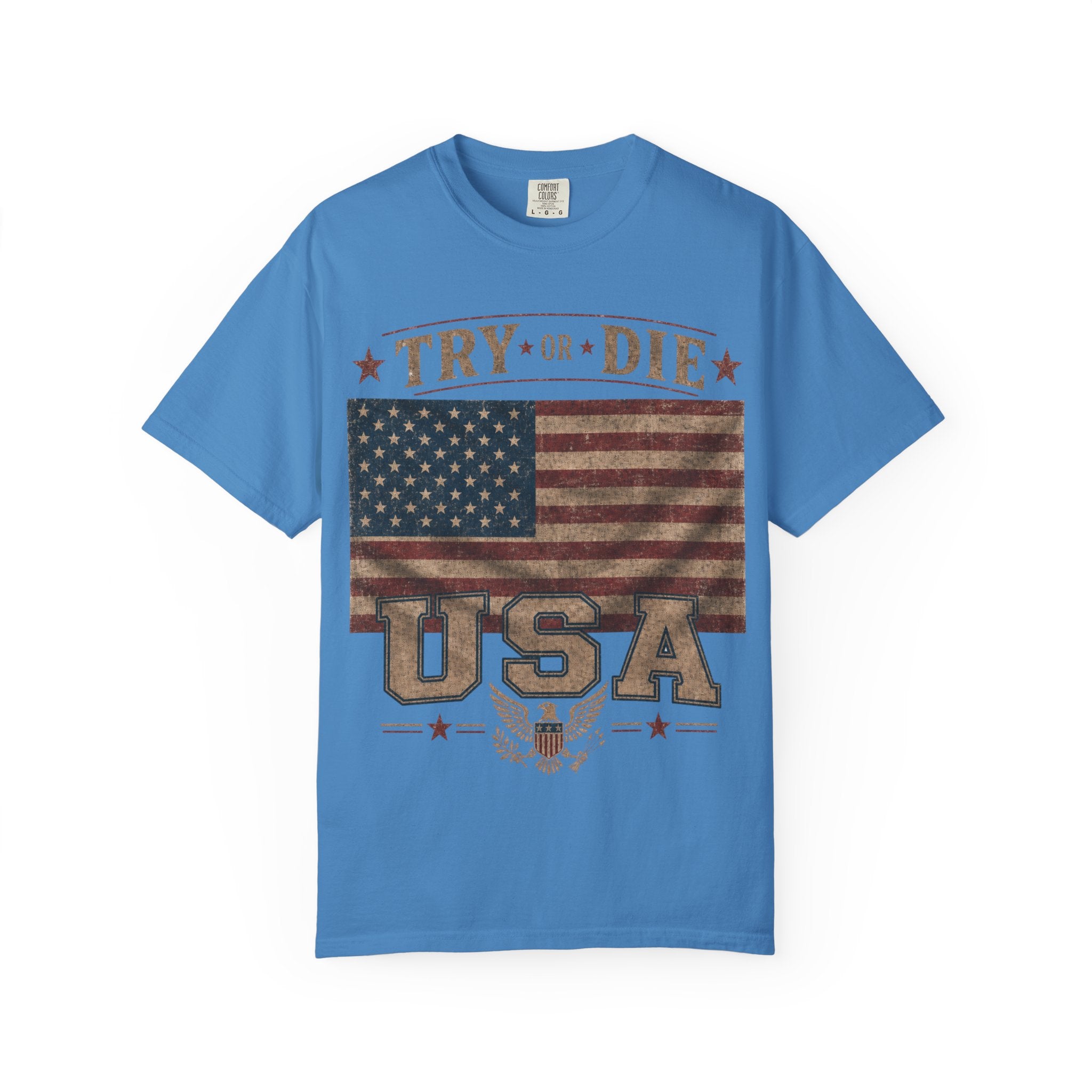 Try or Die USA Vintage Flag T-Shirt