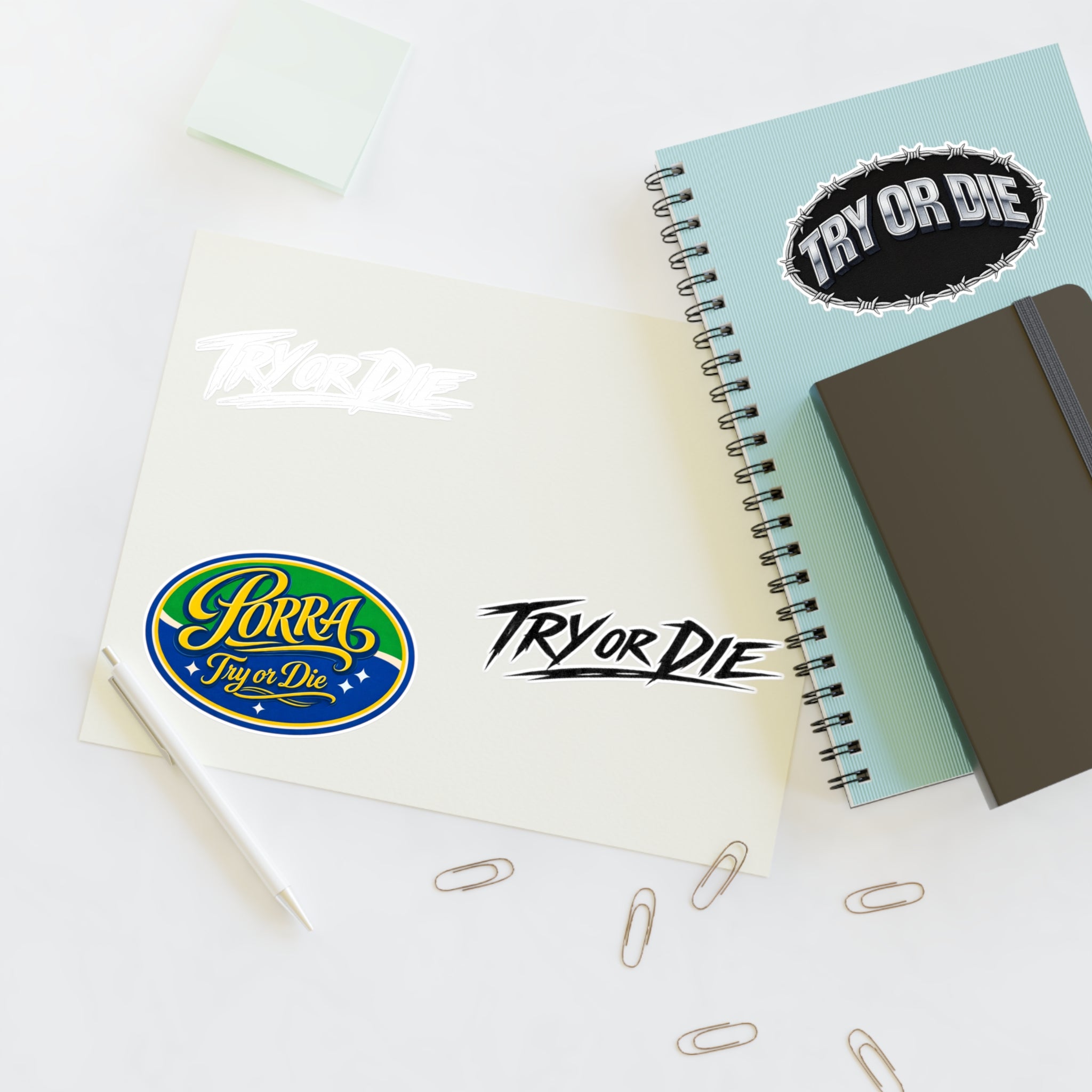 Try Or Die Logo Decals Sticker Sheet (4-Pack)