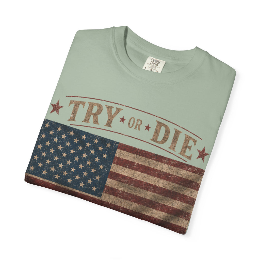 Try or Die USA Vintage Flag T-Shirt