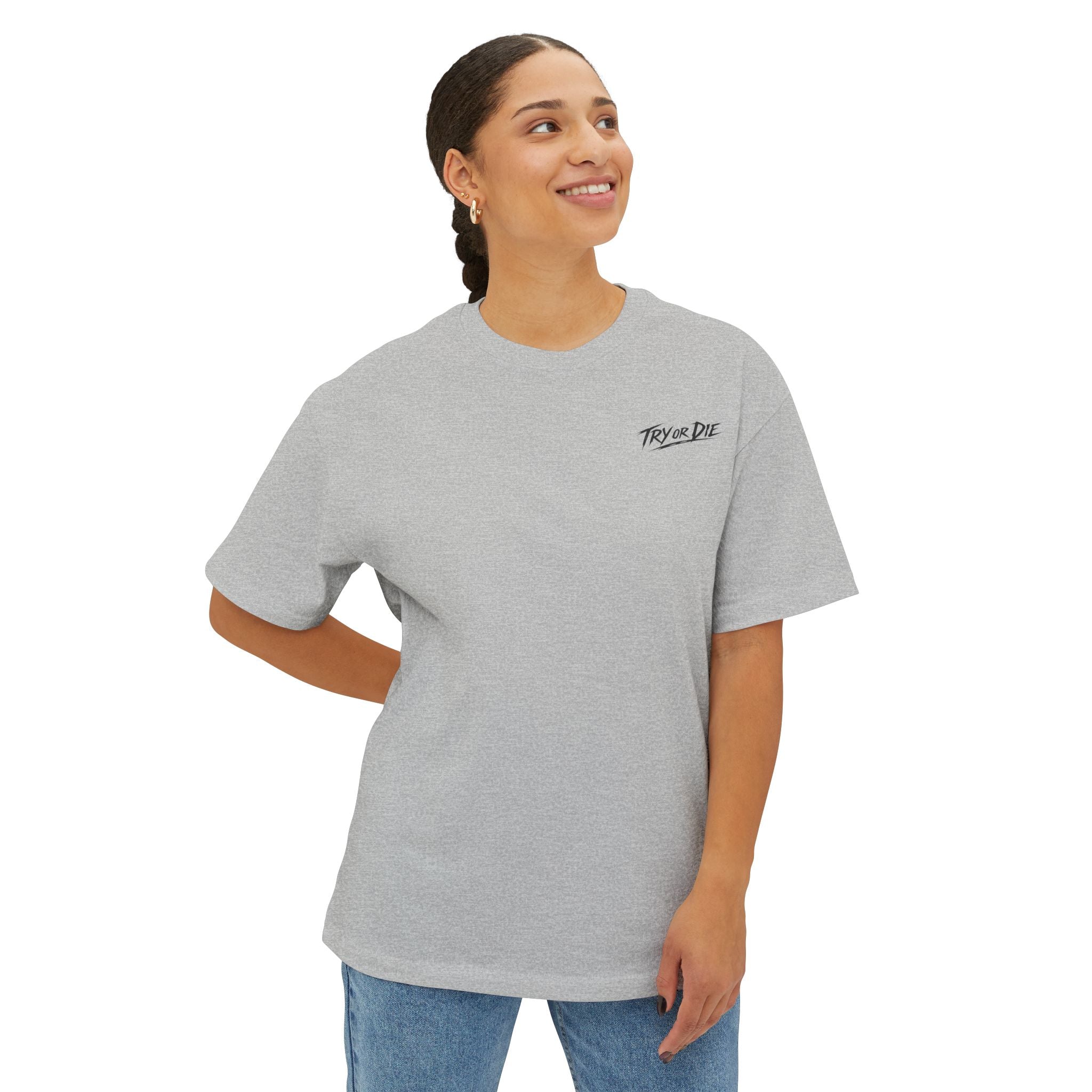 Oversized Graphic T-Shirt - 'Try or Die'