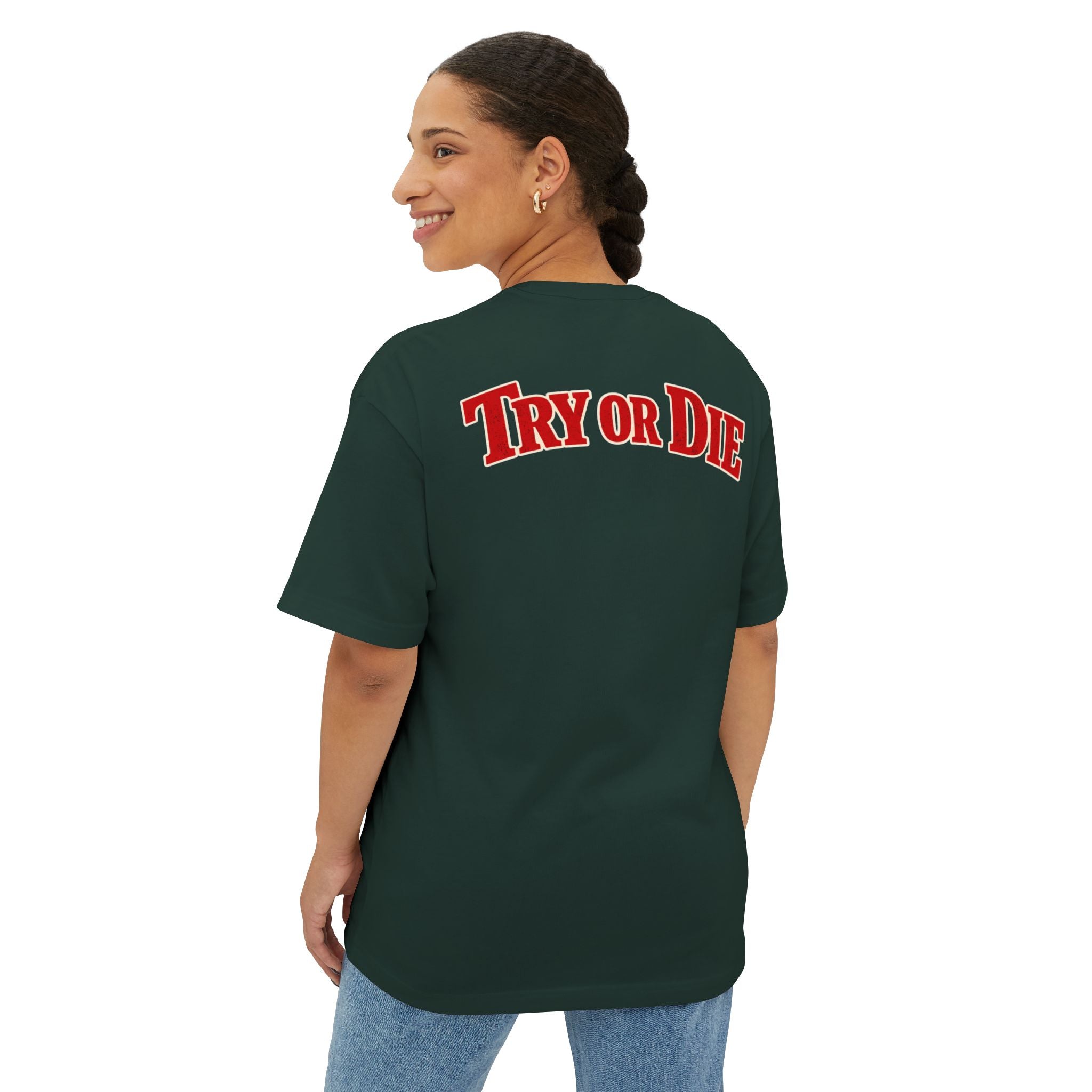 Vintage Try or Die Graphic T-Shirt "Hard Training, Easy Fight"