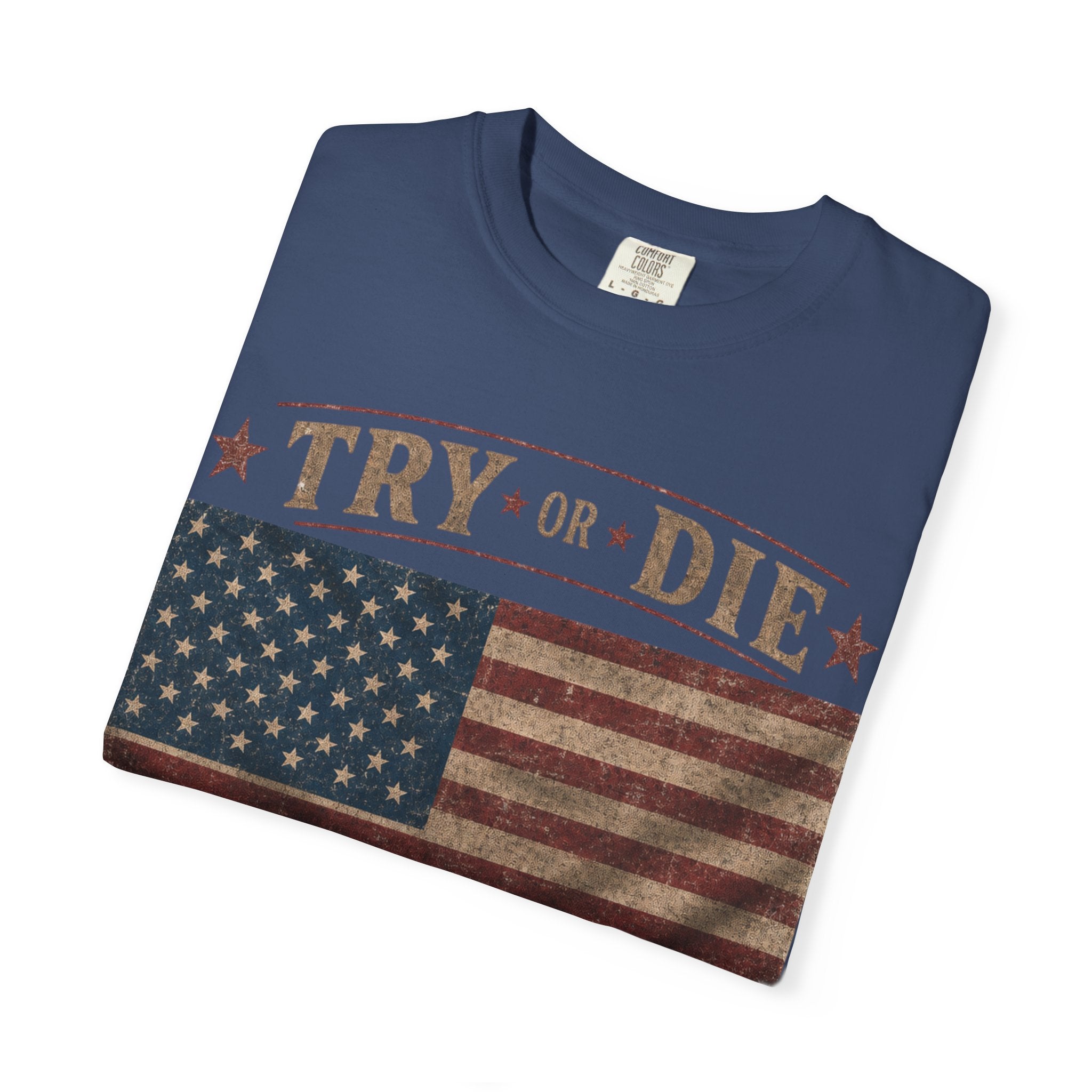 Try or Die USA Vintage Flag T-Shirt
