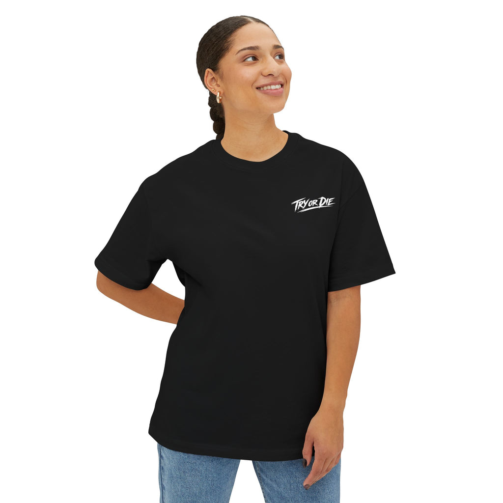 Oversized Graphic T-Shirt - 'Try or Die'