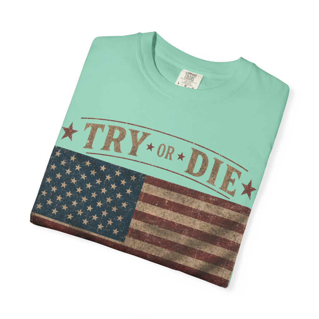 Try or Die USA Vintage Flag T-Shirt