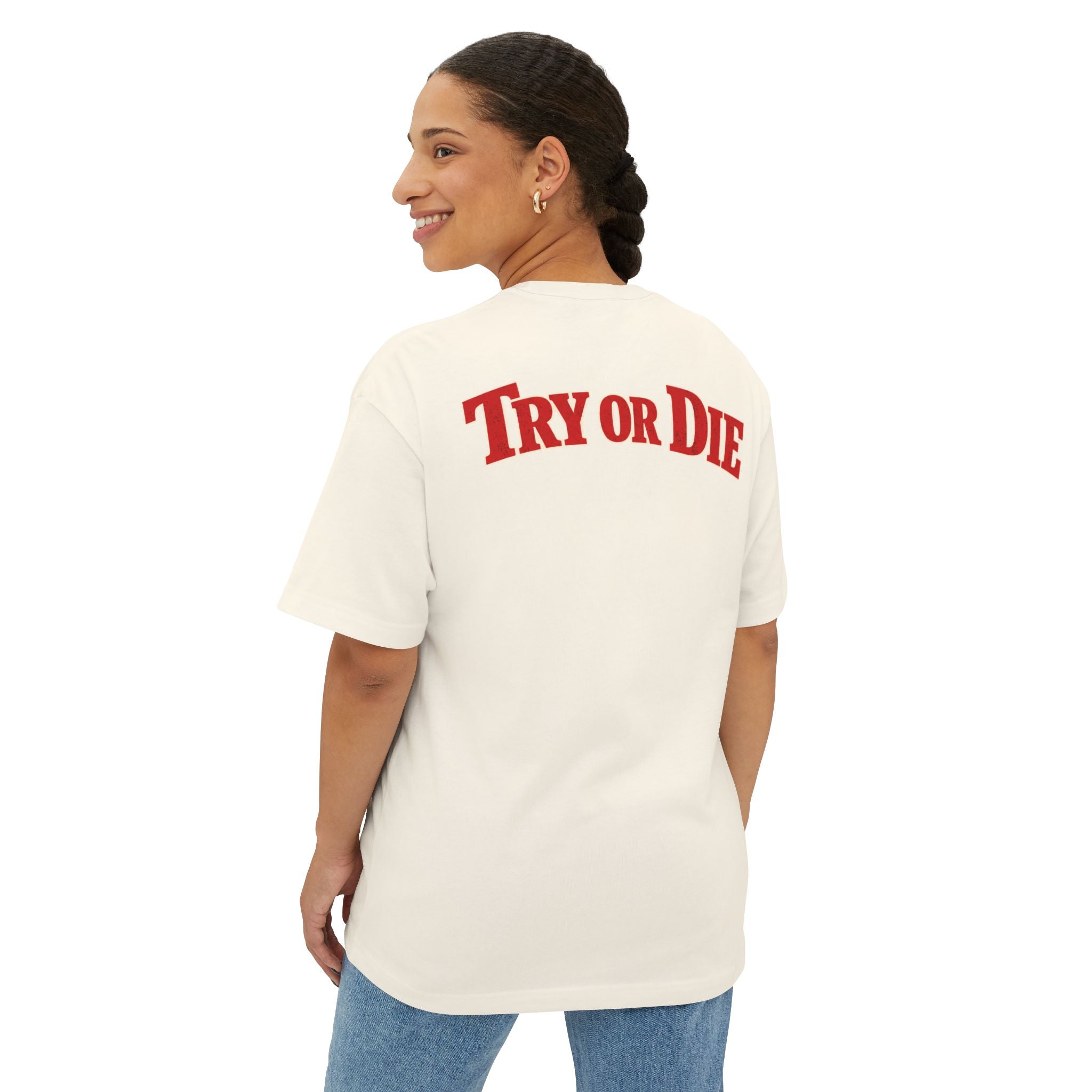 Vintage Try or Die Graphic T-Shirt "Hard Training, Easy Fight"