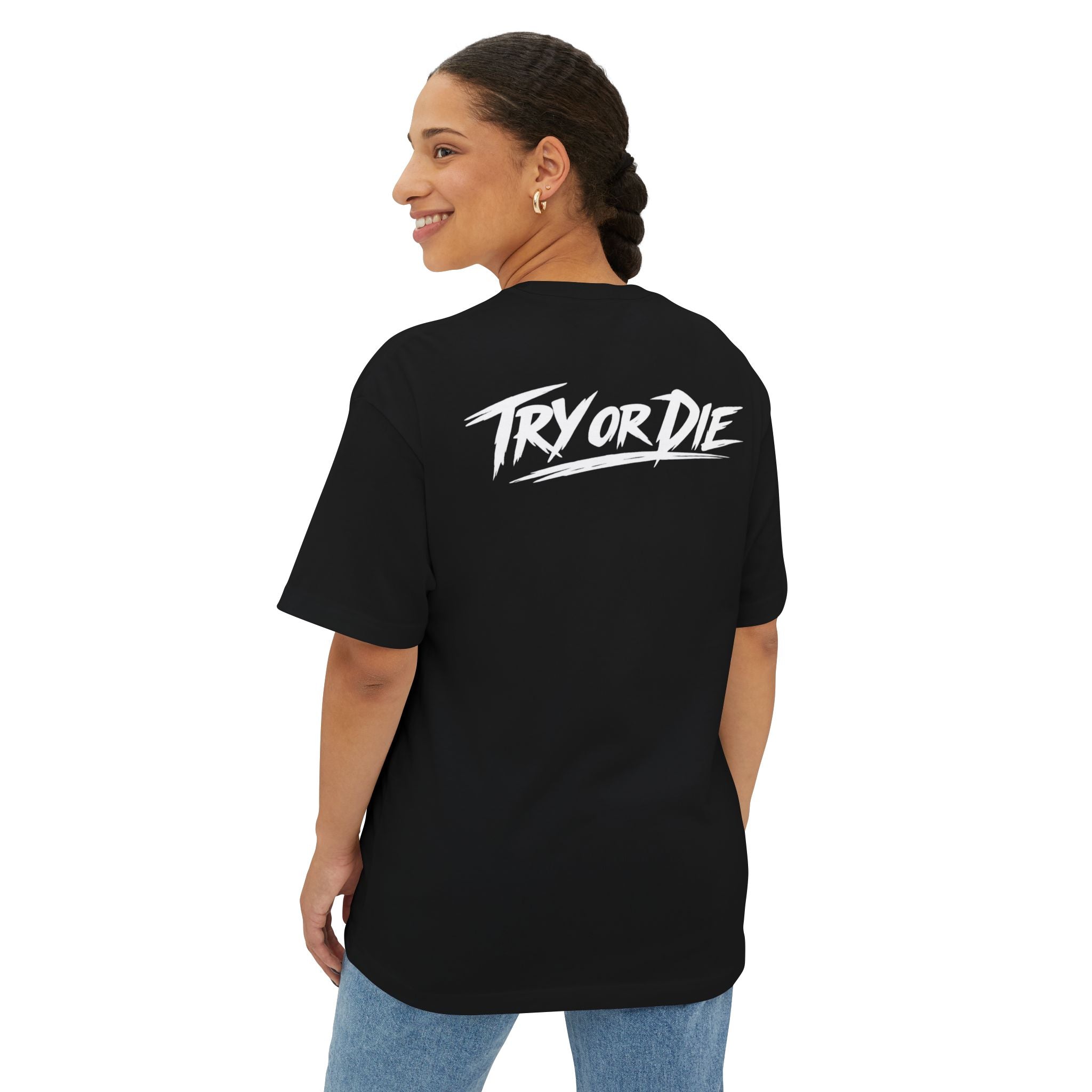Oversized Graphic T-Shirt - 'Try or Die'