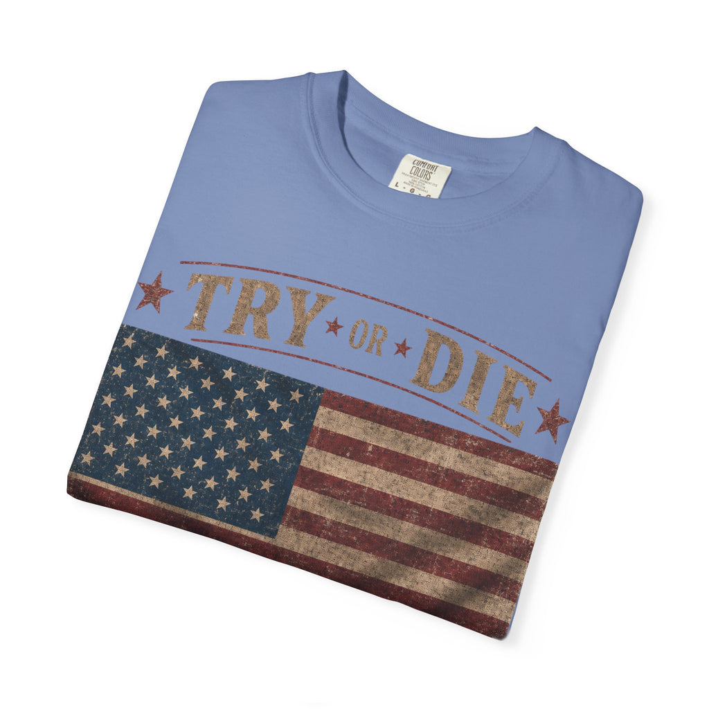 Try or Die USA Vintage Flag T-Shirt