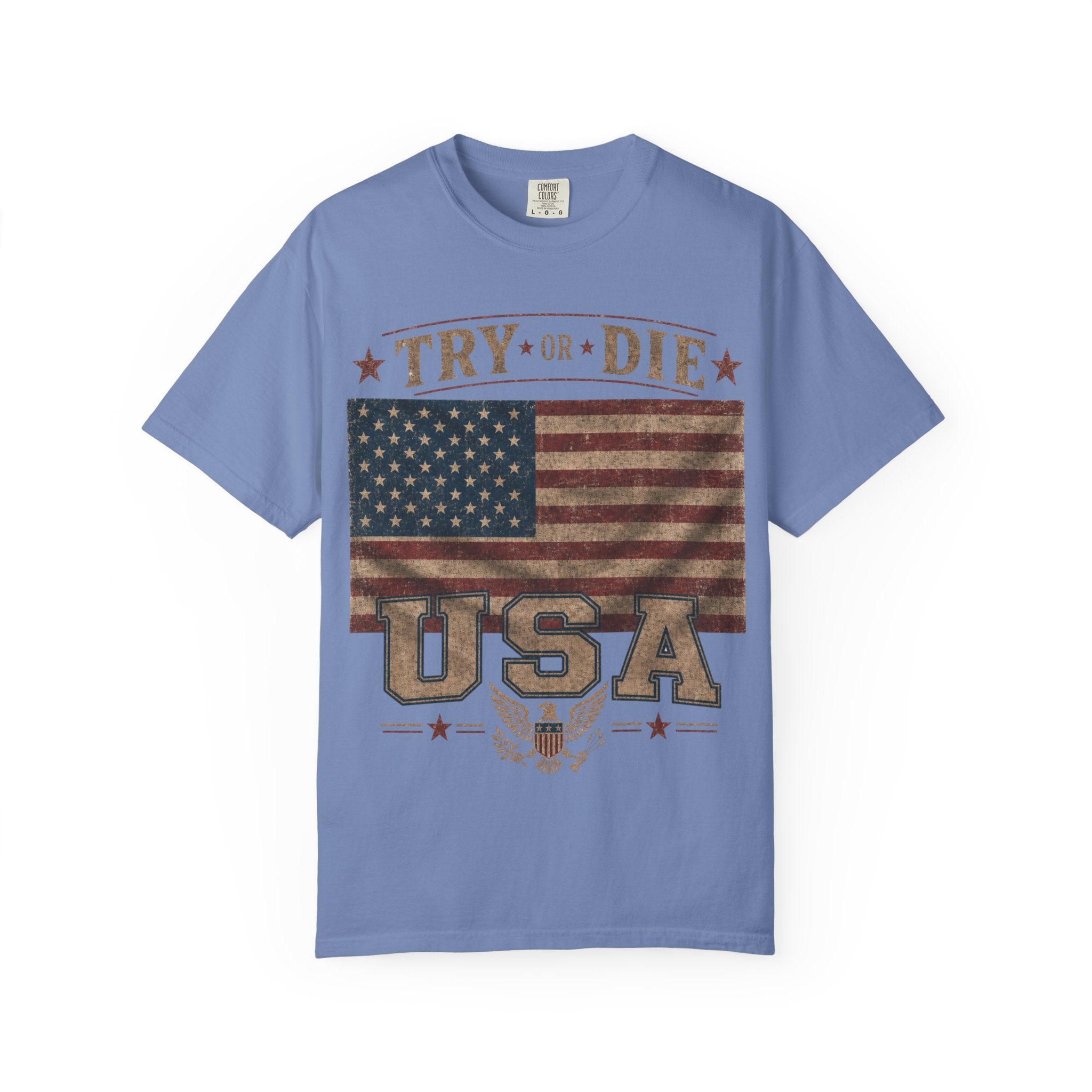 Try or Die USA Vintage Flag T-Shirt