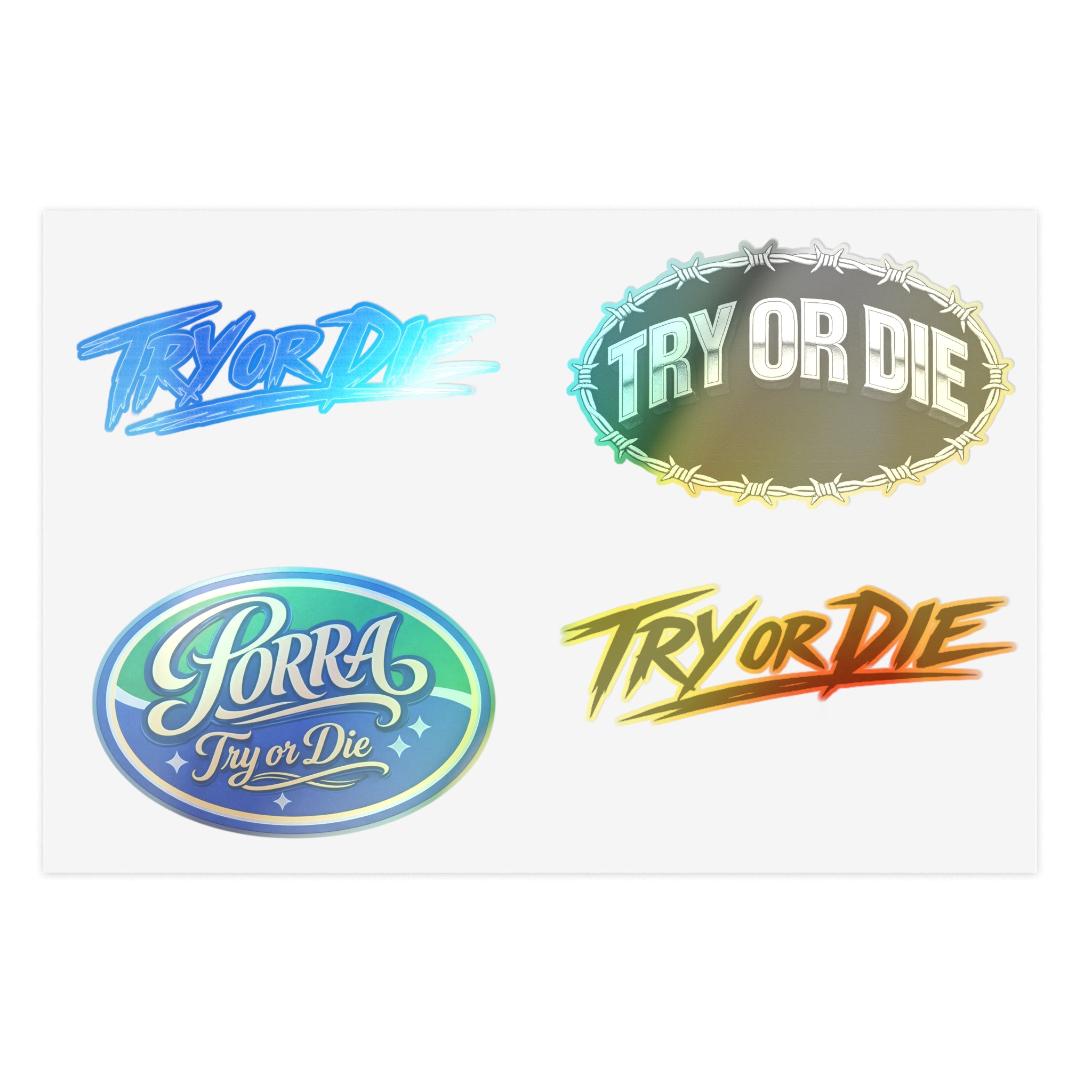 Try Or Die Logo Decals Sticker Sheet (4-Pack)
