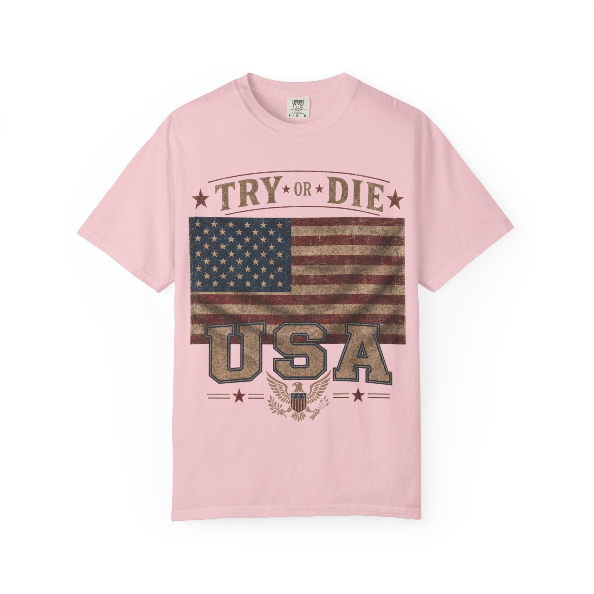 Try or Die USA Vintage Flag T-Shirt
