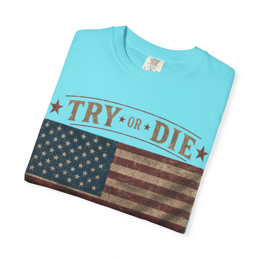 Try or Die USA Vintage Flag T-Shirt