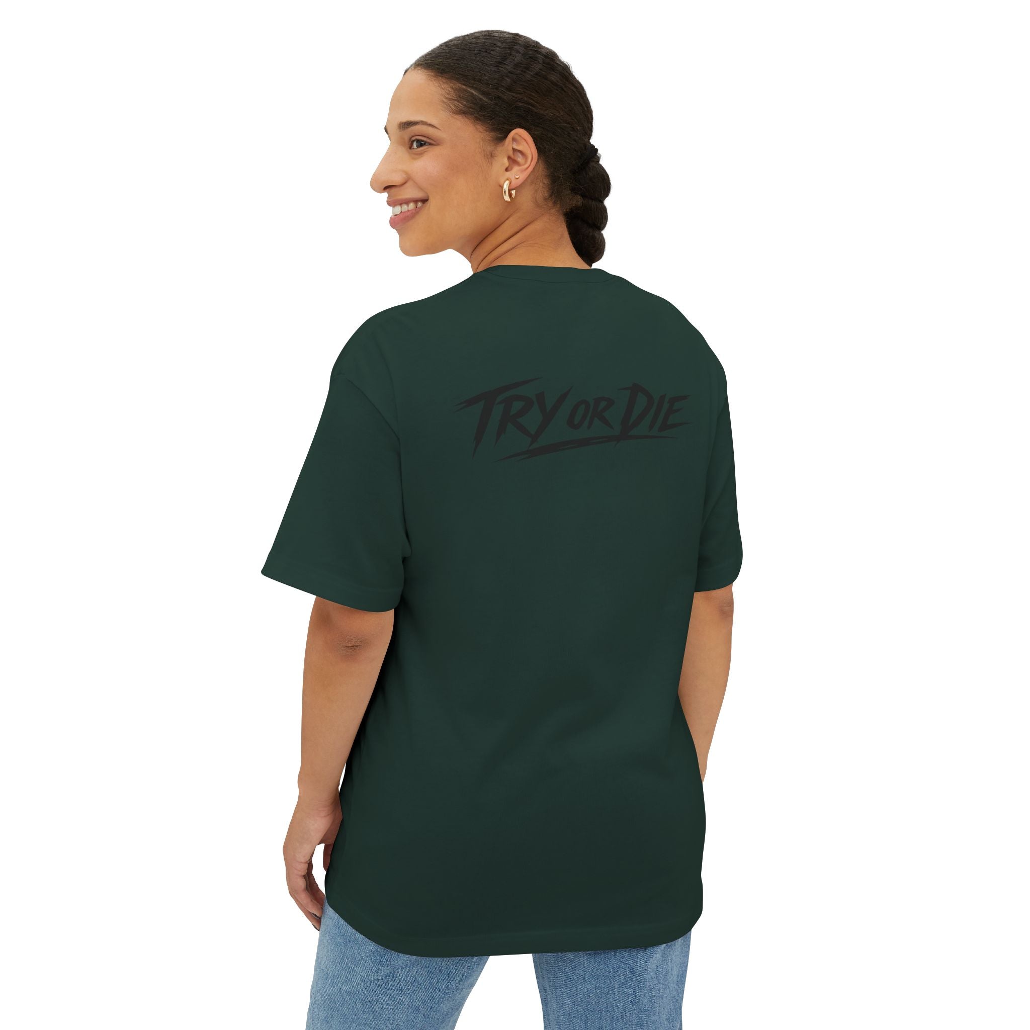 Oversized Graphic T-Shirt - 'Try or Die'