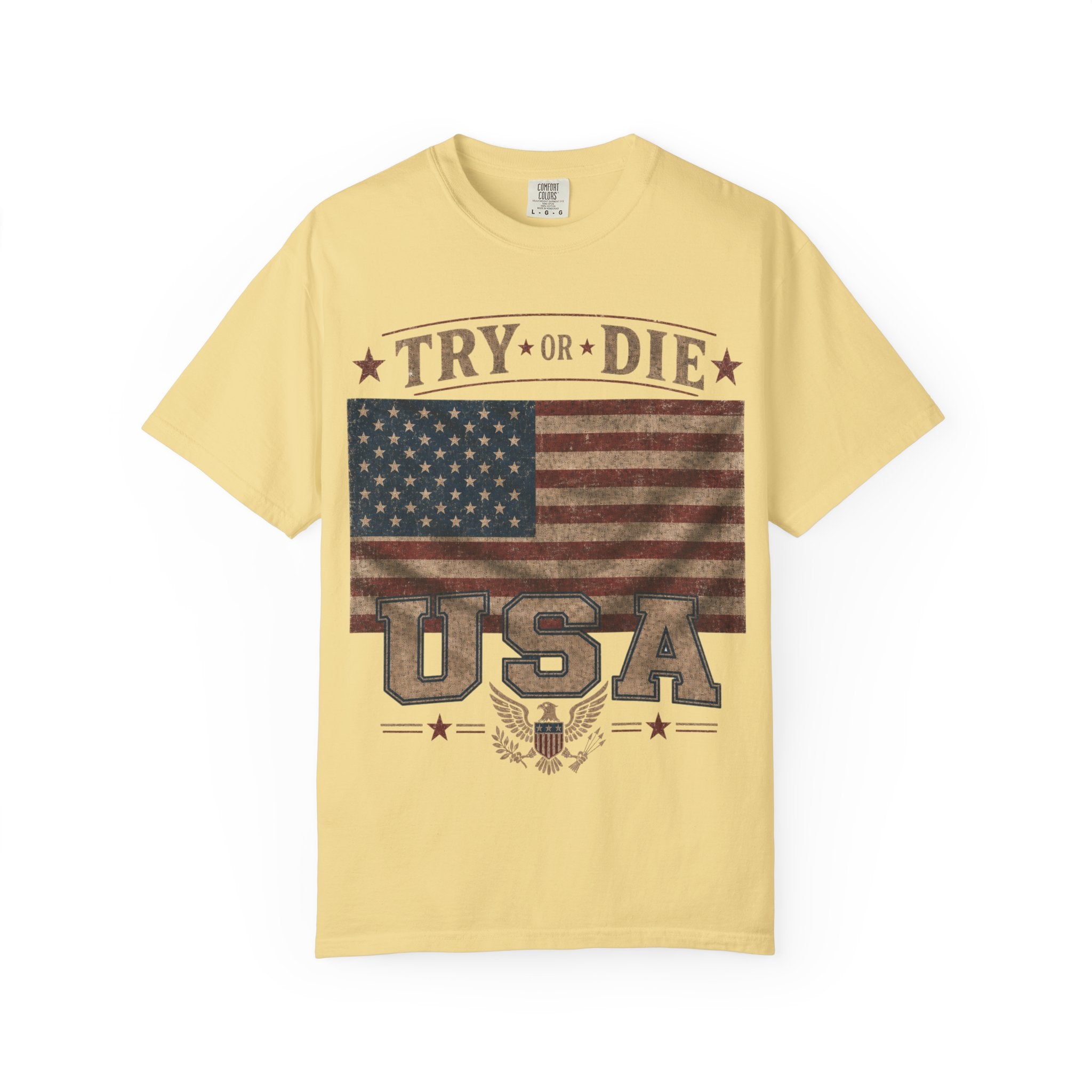 Try or Die USA Vintage Flag T-Shirt