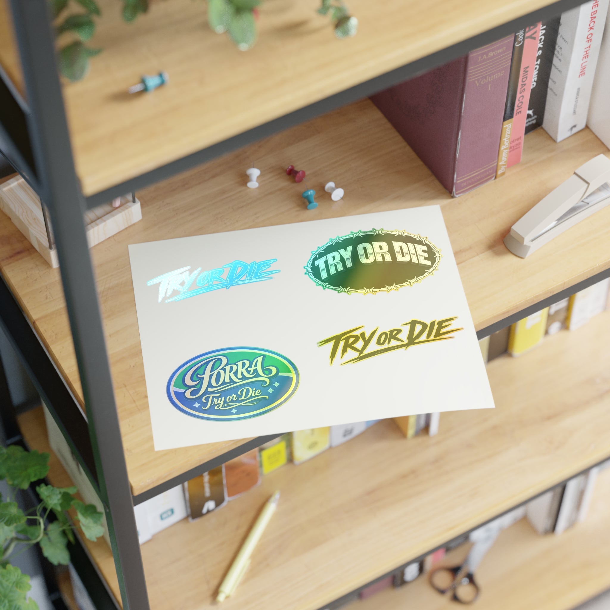 Try Or Die Logo Decals Sticker Sheet (4-Pack)