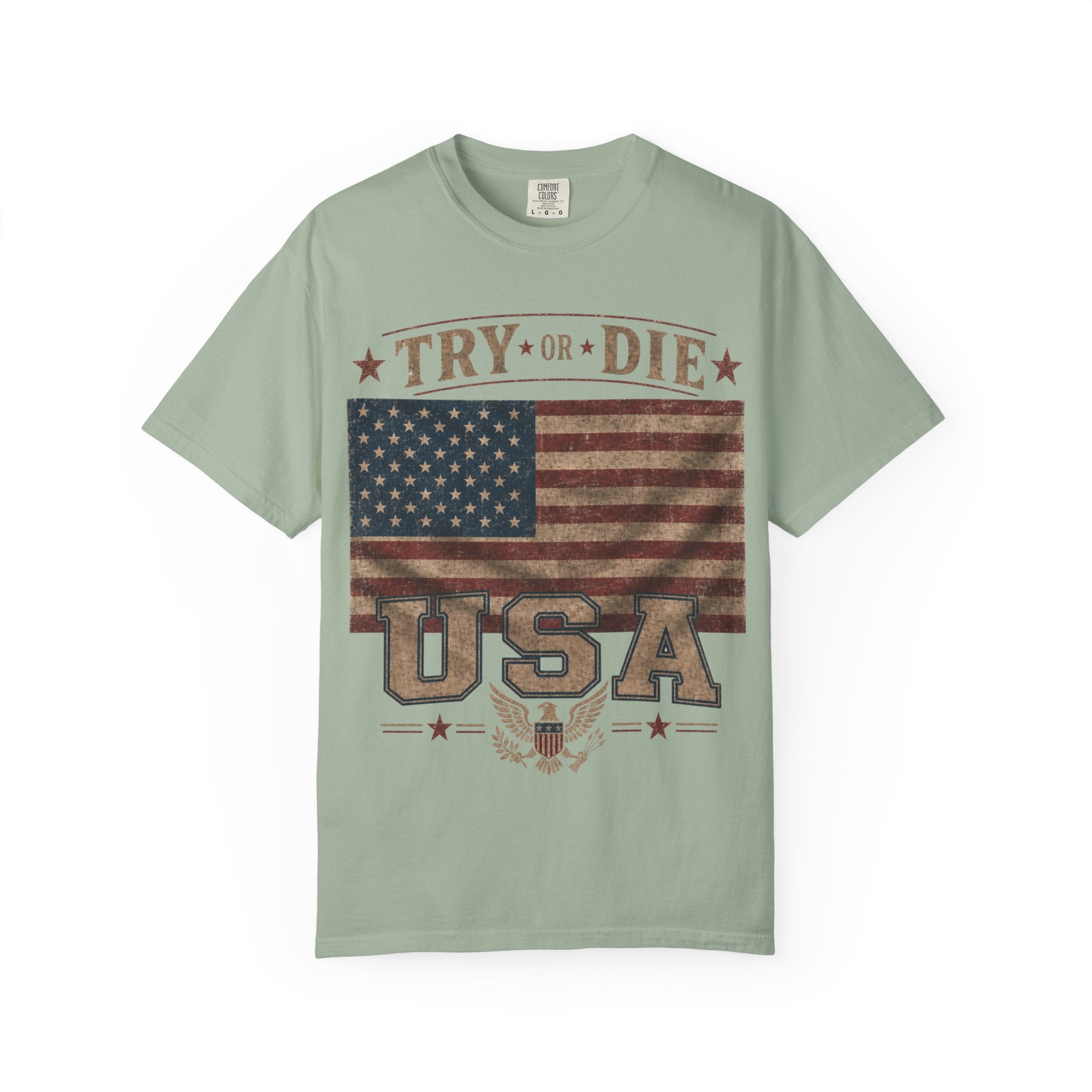 Try or Die USA Vintage Flag T-Shirt