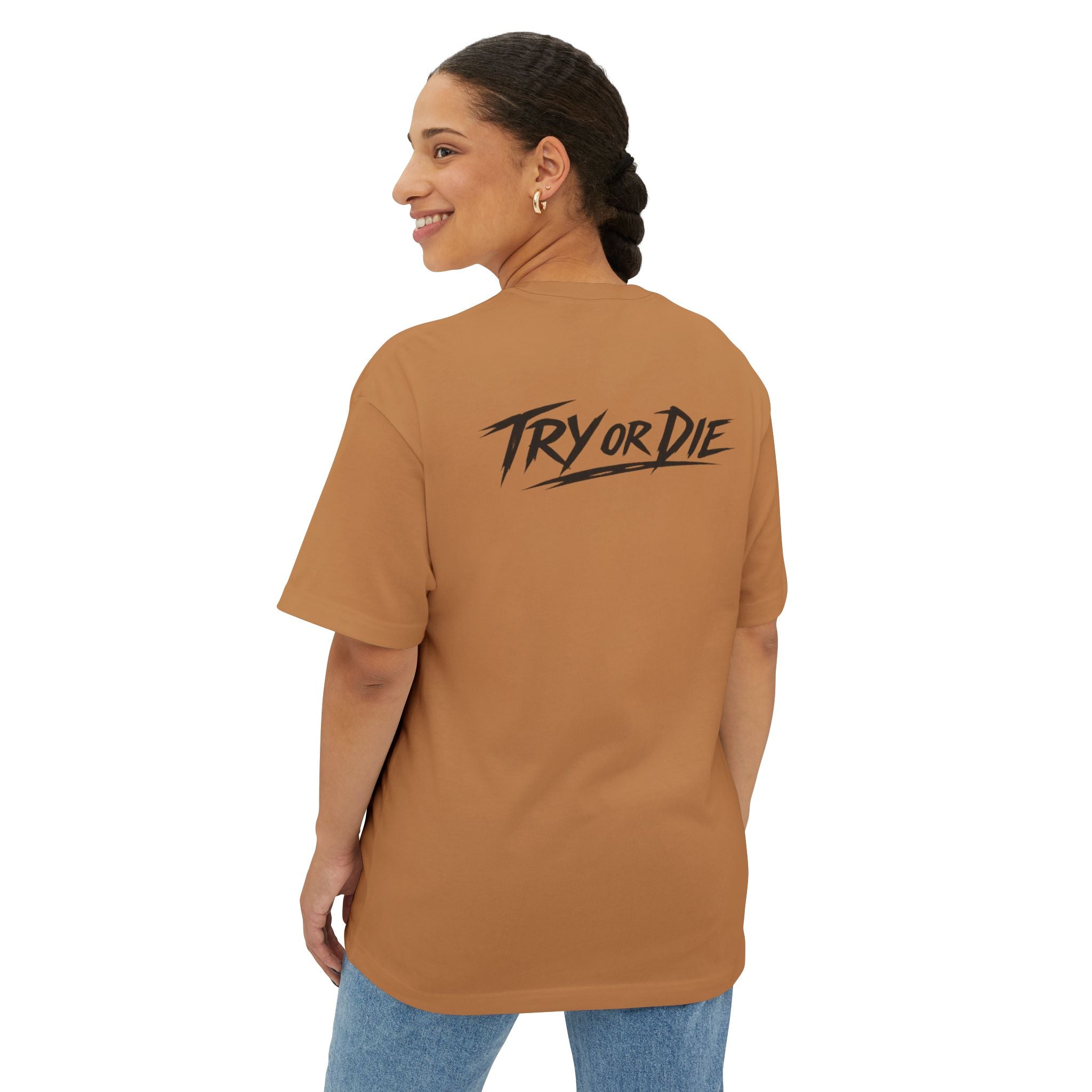 Oversized Graphic T-Shirt - 'Try or Die'