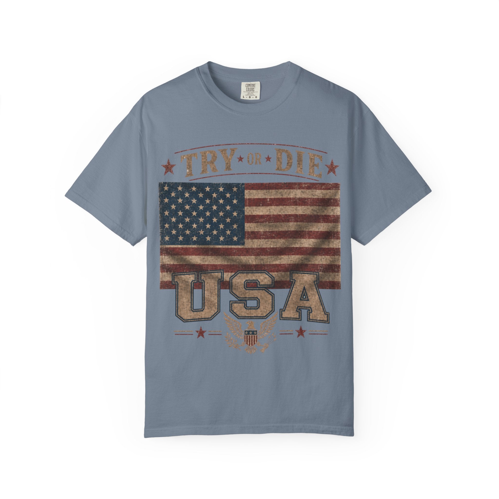 Try or Die USA Vintage Flag T-Shirt