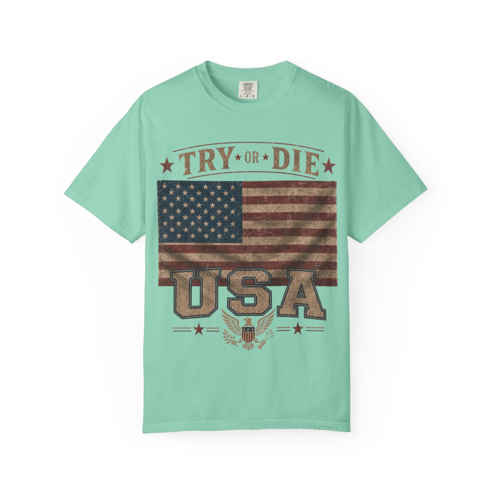 Try or Die USA Vintage Flag T-Shirt