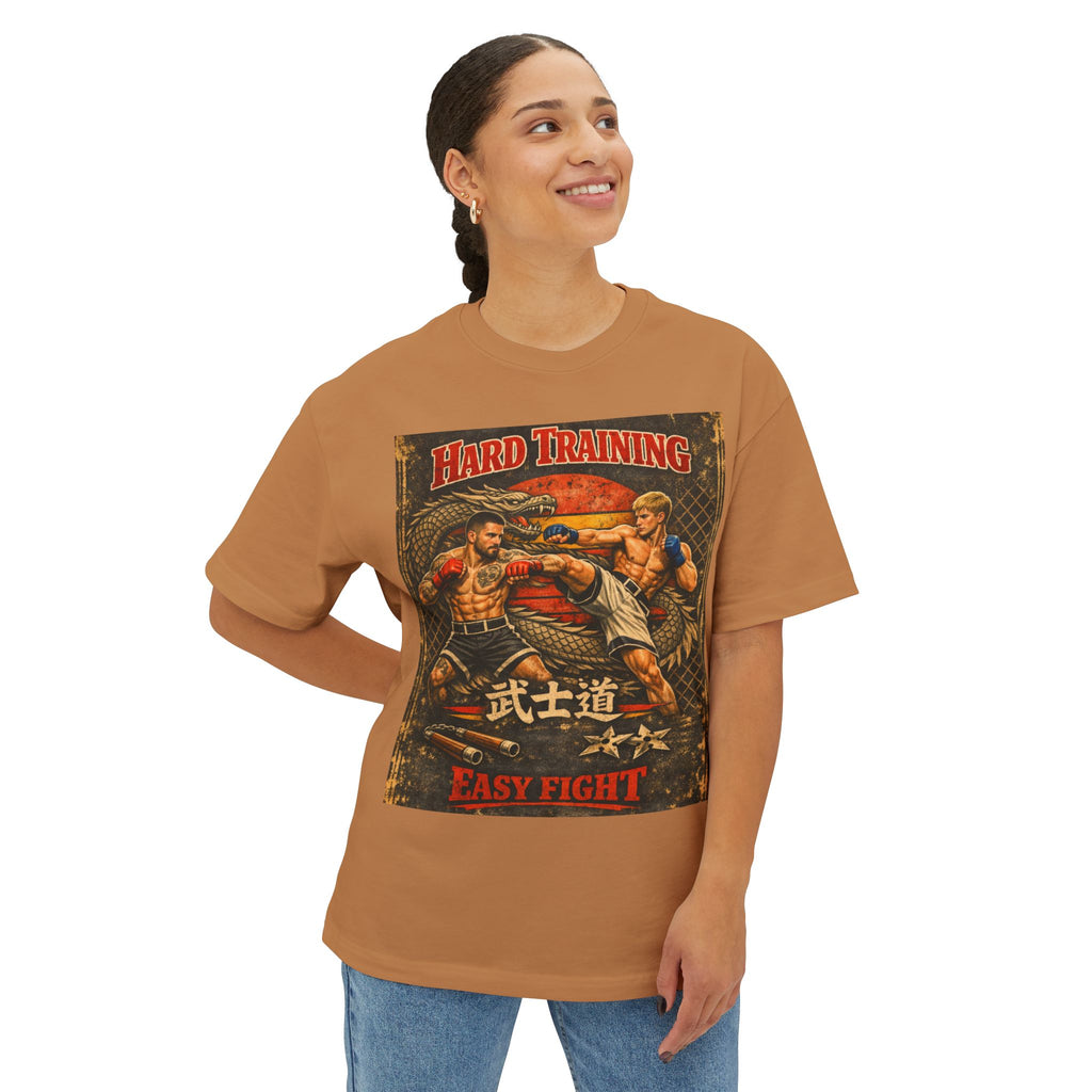 Vintage Try or Die Graphic T-Shirt "Hard Training, Easy Fight"